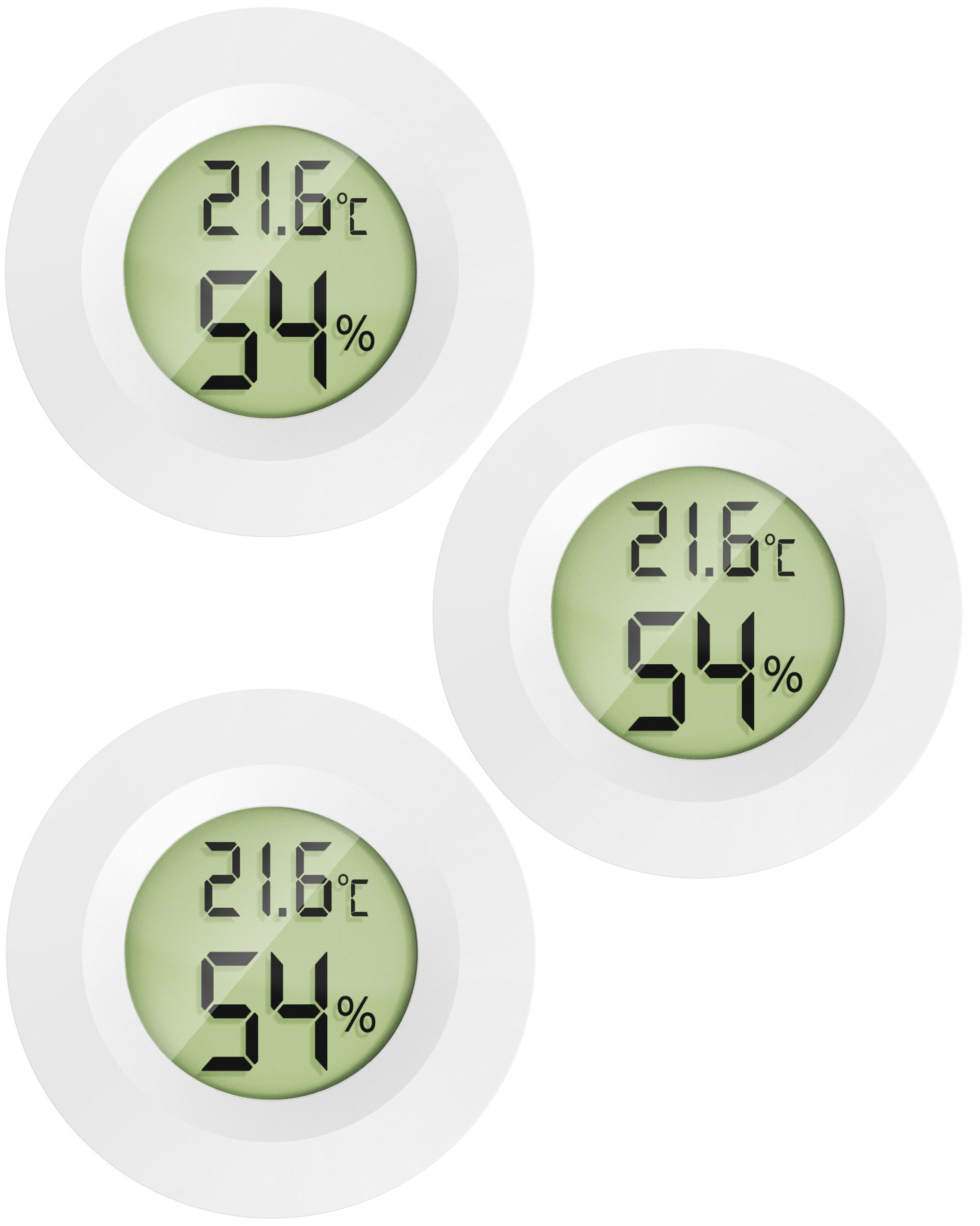 MAVORI Raumthermometer digitaler Hygrometer mit Thermometer für innen, 3er & 6er Set, 3-tlg., Temperatur & Luftfeuchtigkeit mit sehr präzisen Messwerten