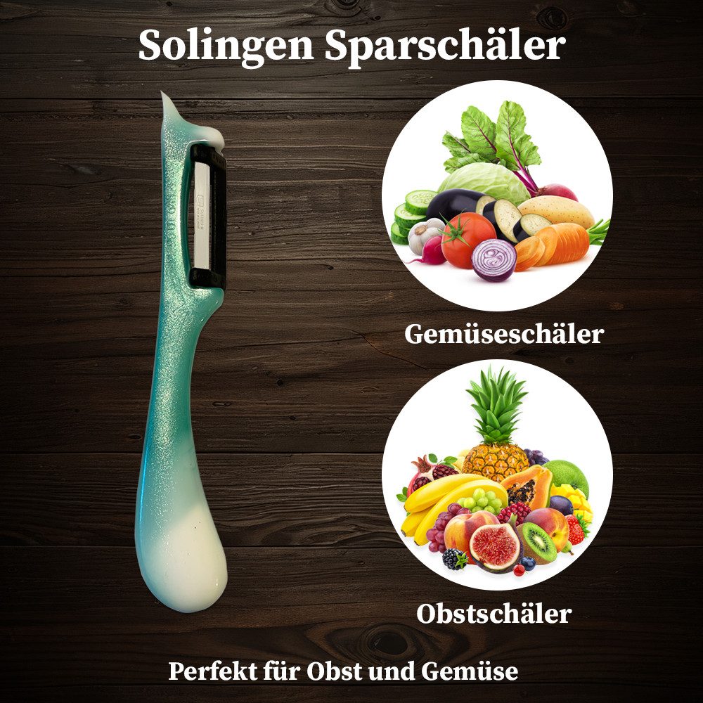 SMI Sparschäler Solingen Sparschäler Kartoffelschäler Gemüseschäler Spargelschäler, (1-tlg., 1 tlg), Rechts- und Linkshänder nach klingen wechseln – Bild 5 von 5