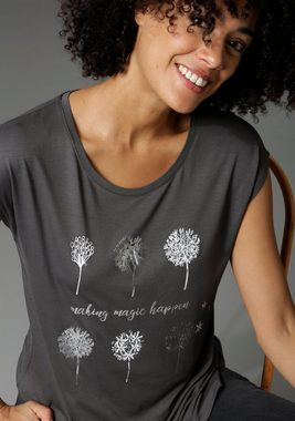 Aniston CASUAL T-Shirt mit Frontdruck, teilweise glitzernder Folienprint