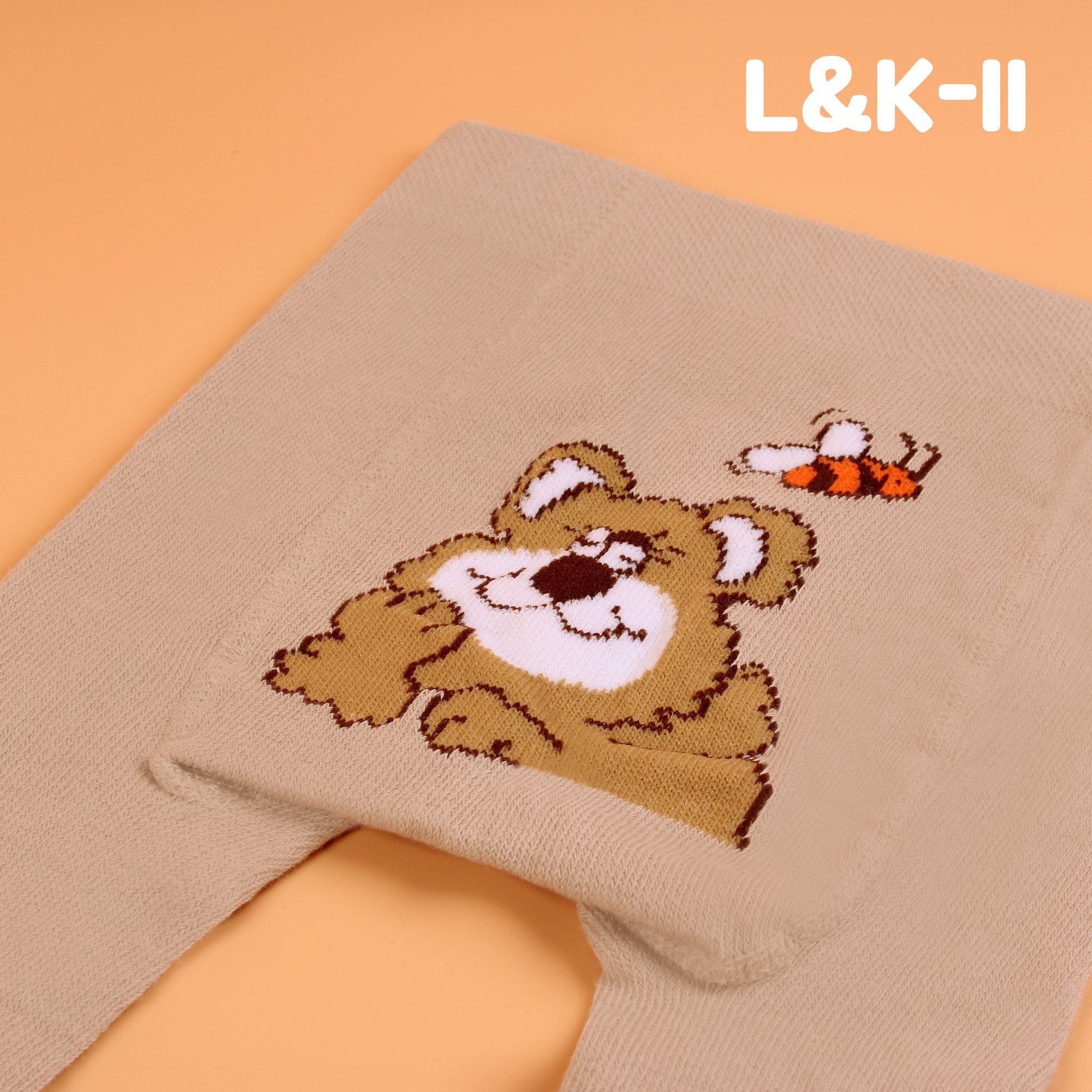 (4er-Pack) Baby L&K-II Babystrumpfhose Strumpfhose für Auto mit Affen Motiv Bären Jungen und Löwen 2760 Hund