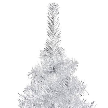 vidaXL Künstlicher Weihnachtsbaum Künstlicher Weihnachtsbaum mit LEDs Kugeln Silbern 240 cm PET