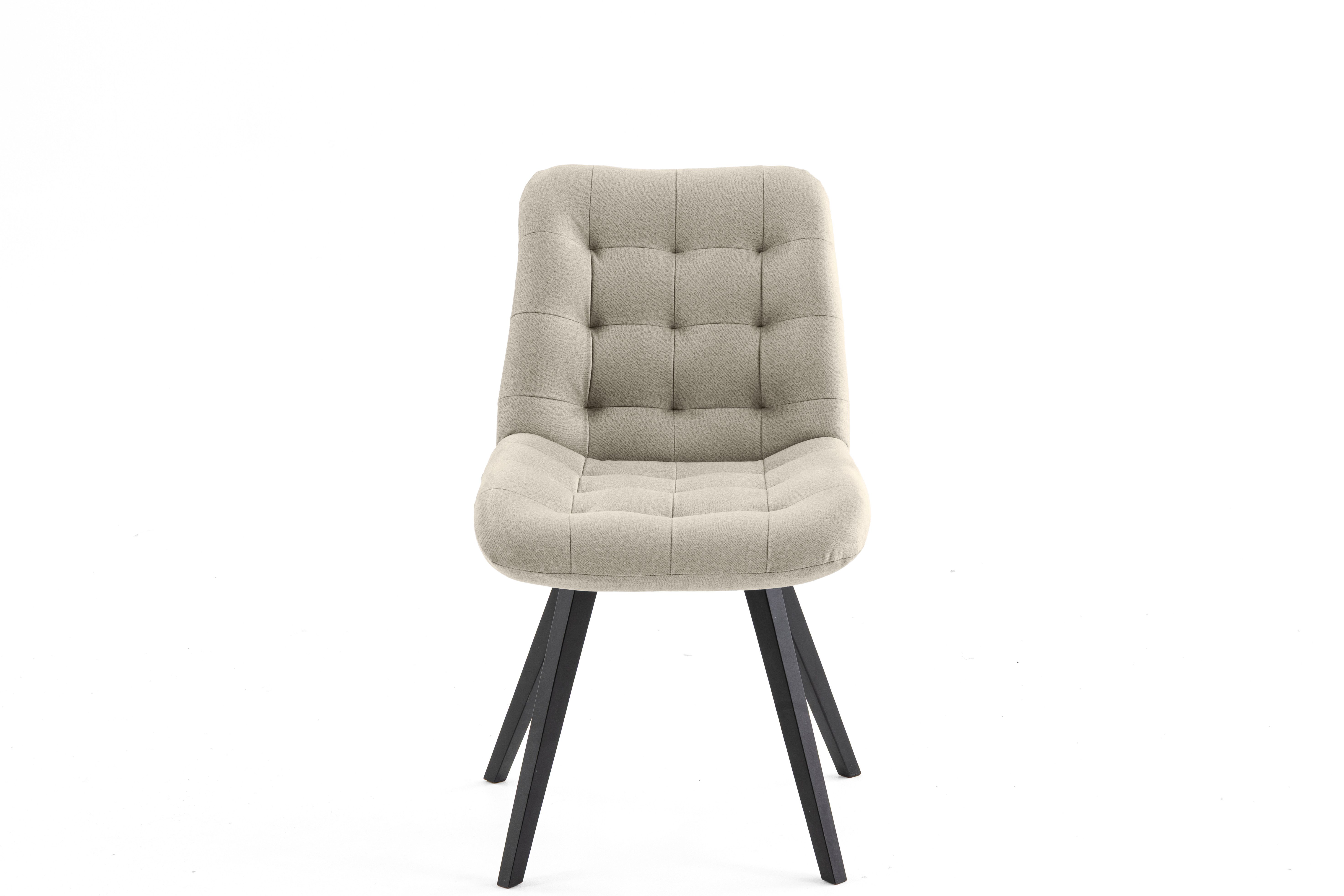 Muffo Stuhl LENA (1 St), Gesteppter Sitz, elegante Holzbeine