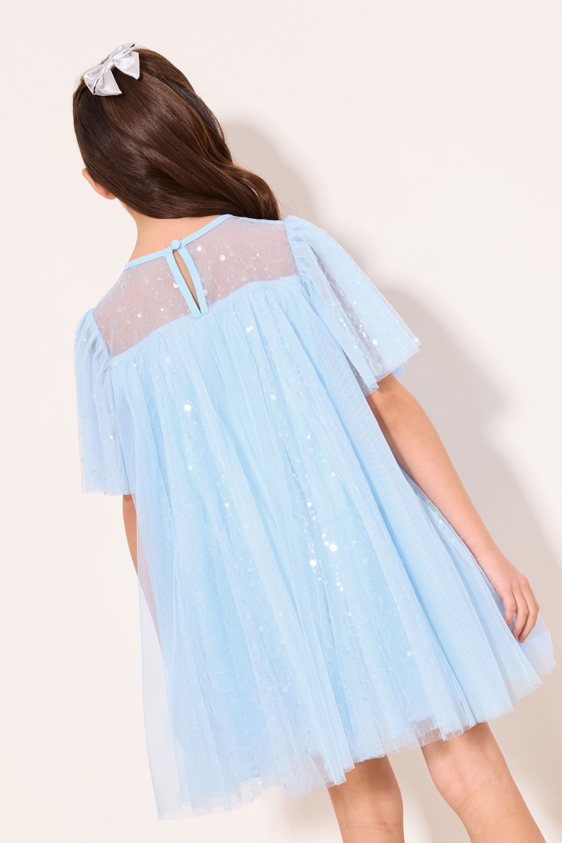 LIPSY Partykleid Lipsy festliches Etuikleid mit Tüll und Pailletten (1-tlg)