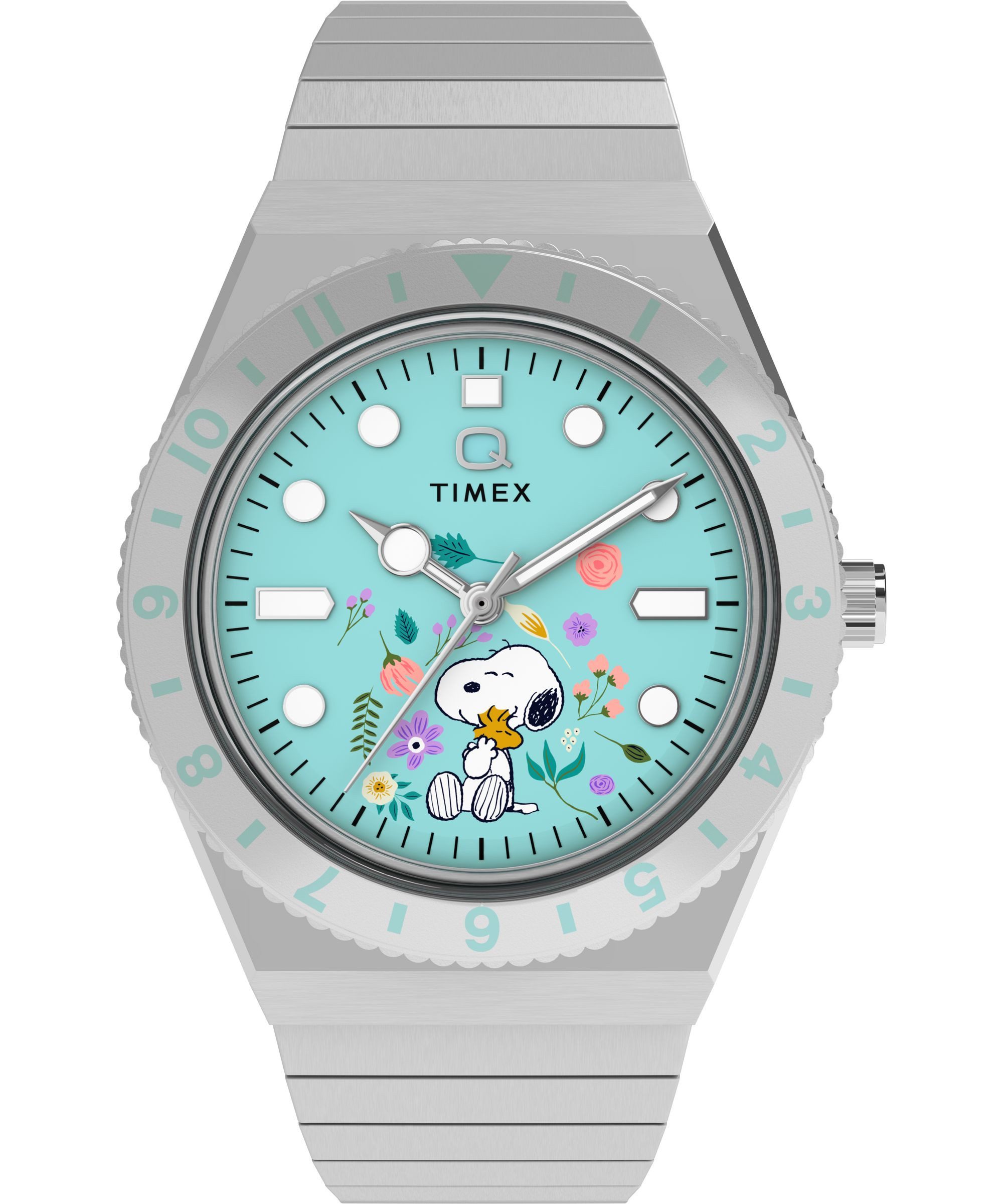 Timex Quarzuhr Timex x Peanuts Q Timex TW2Y52700AJ, Armbanduhr, Damenuhr, Edelstahlarmband, analog, Beleuchtung