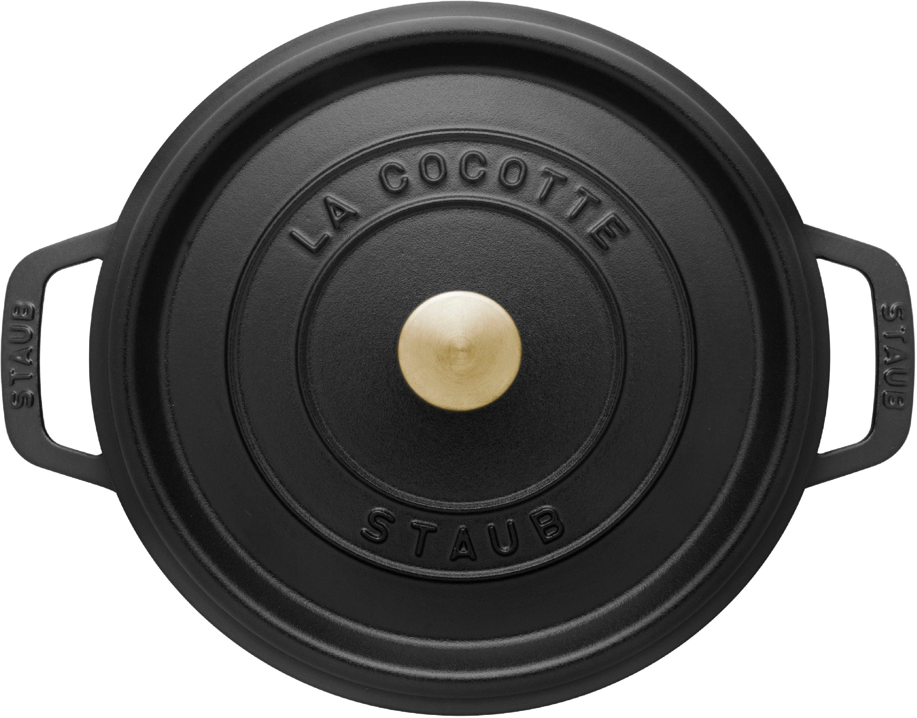 Staub Bräter Cocotte, Gusseisen (1-tlg), robust, langlebig, perfekte Hitzeverteilung, Aromaregen-Deckel