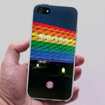 DeinDesign Handyhülle FC Bayern München Regenbogen Stadion Allianz Arena Rainbow, Apple iPhone 5 Silikon Hülle Bumper Case Handy Schutzhülle