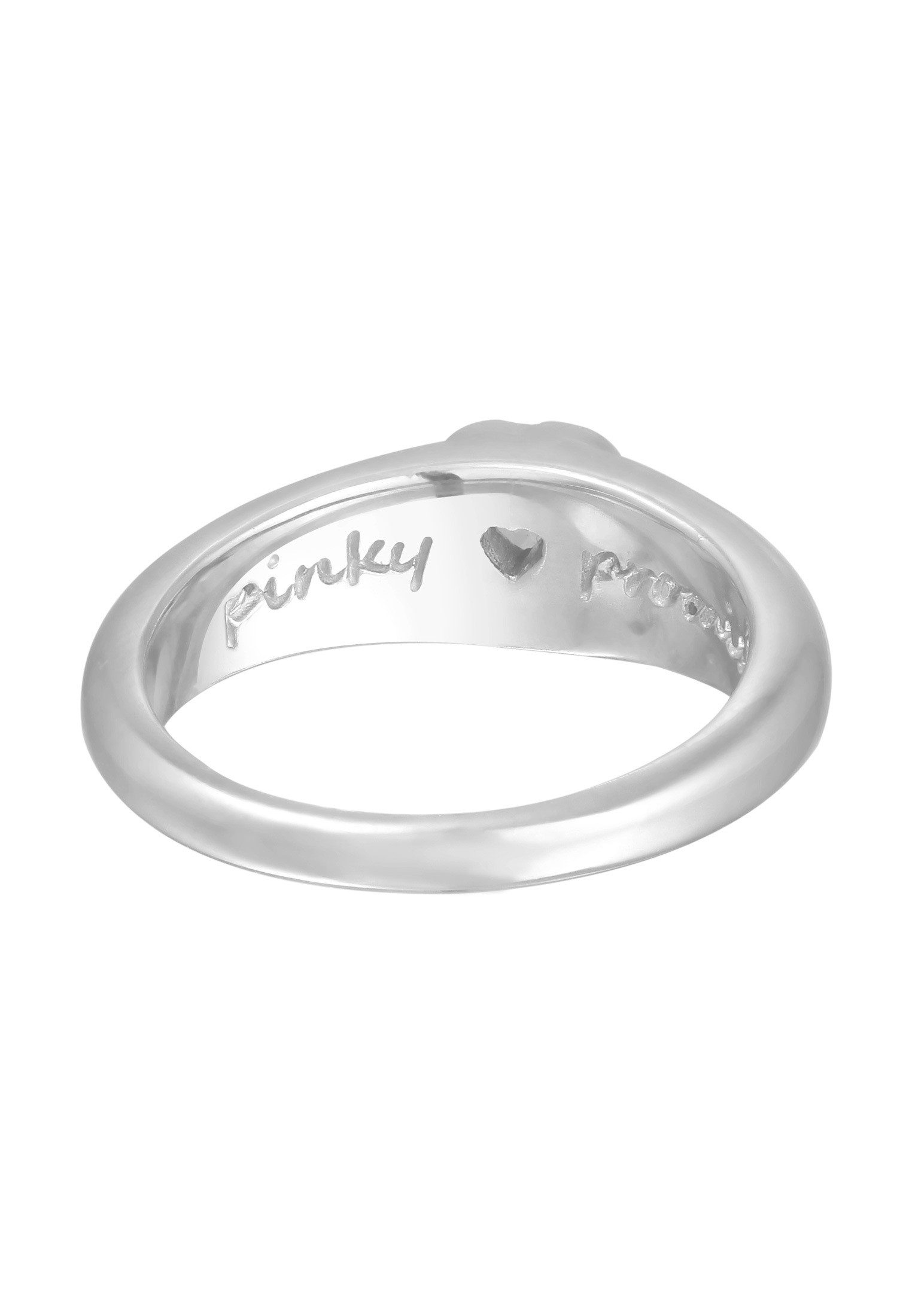 Elli Siegelring Zirkonia Herz Bandring Liebe 925 Silber vergoldet