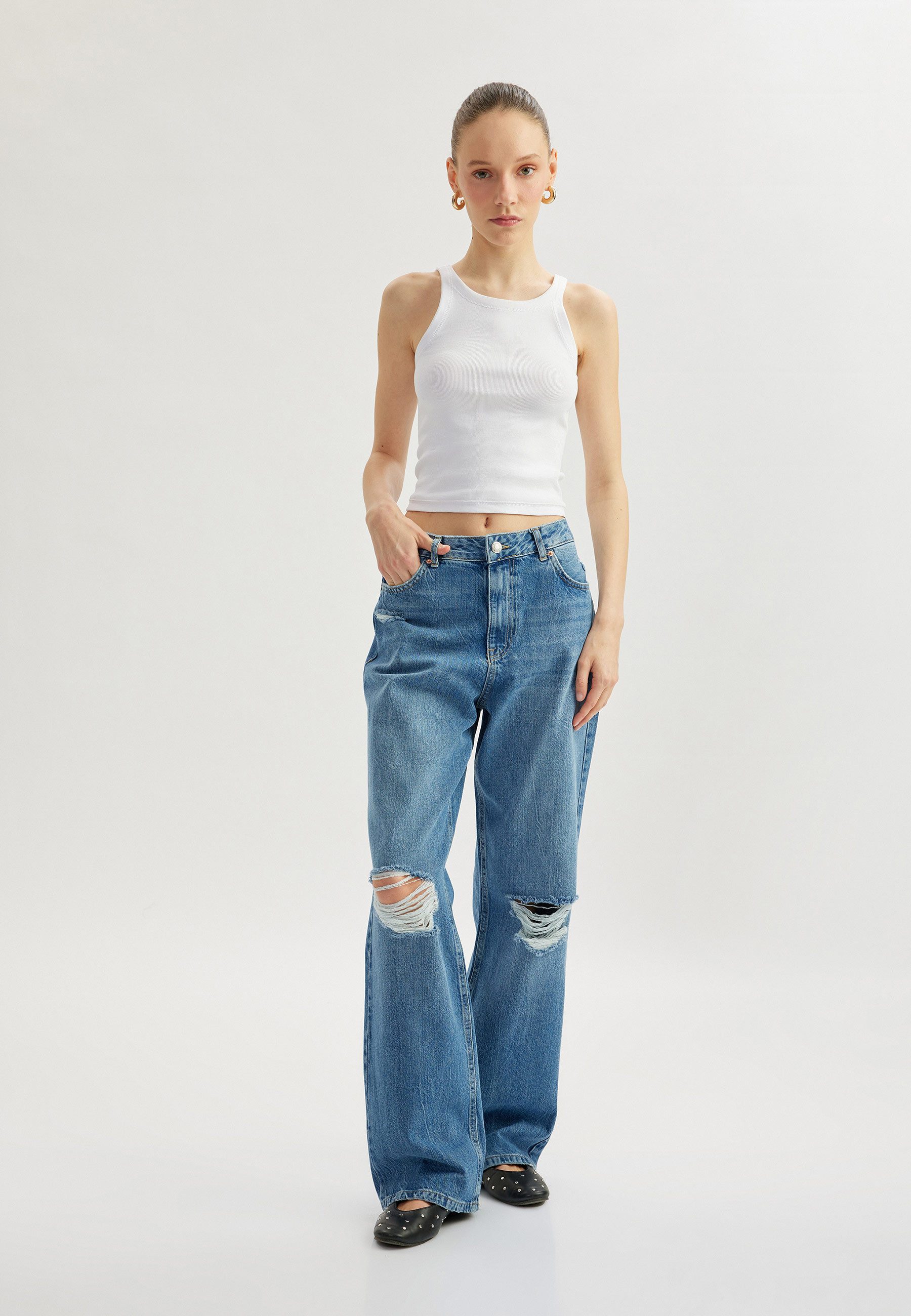 Koton Straight-Jeans Denim Straight Straight-Jeans