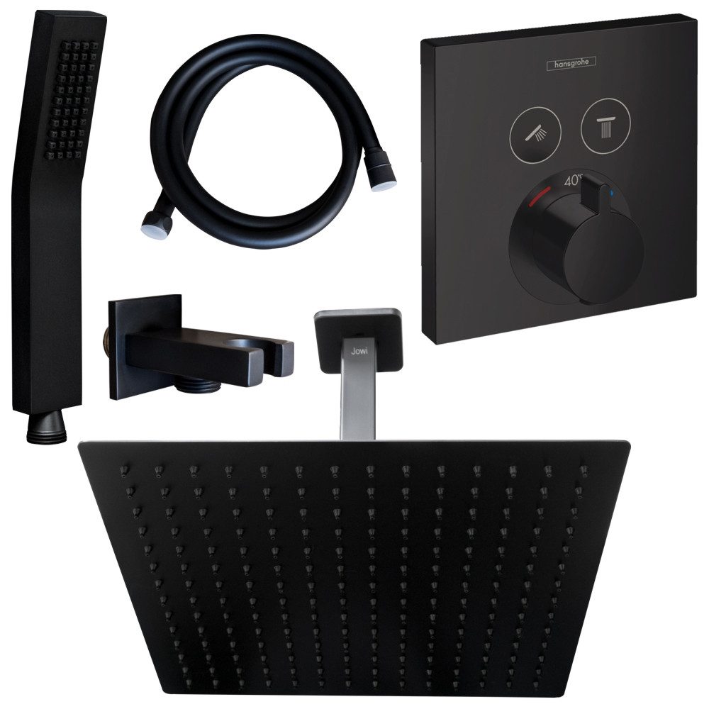 Hansgrohe und Jowi Duscharmatur ShowerSelect Thermostat Schwarz Regendusche günstig online kaufen