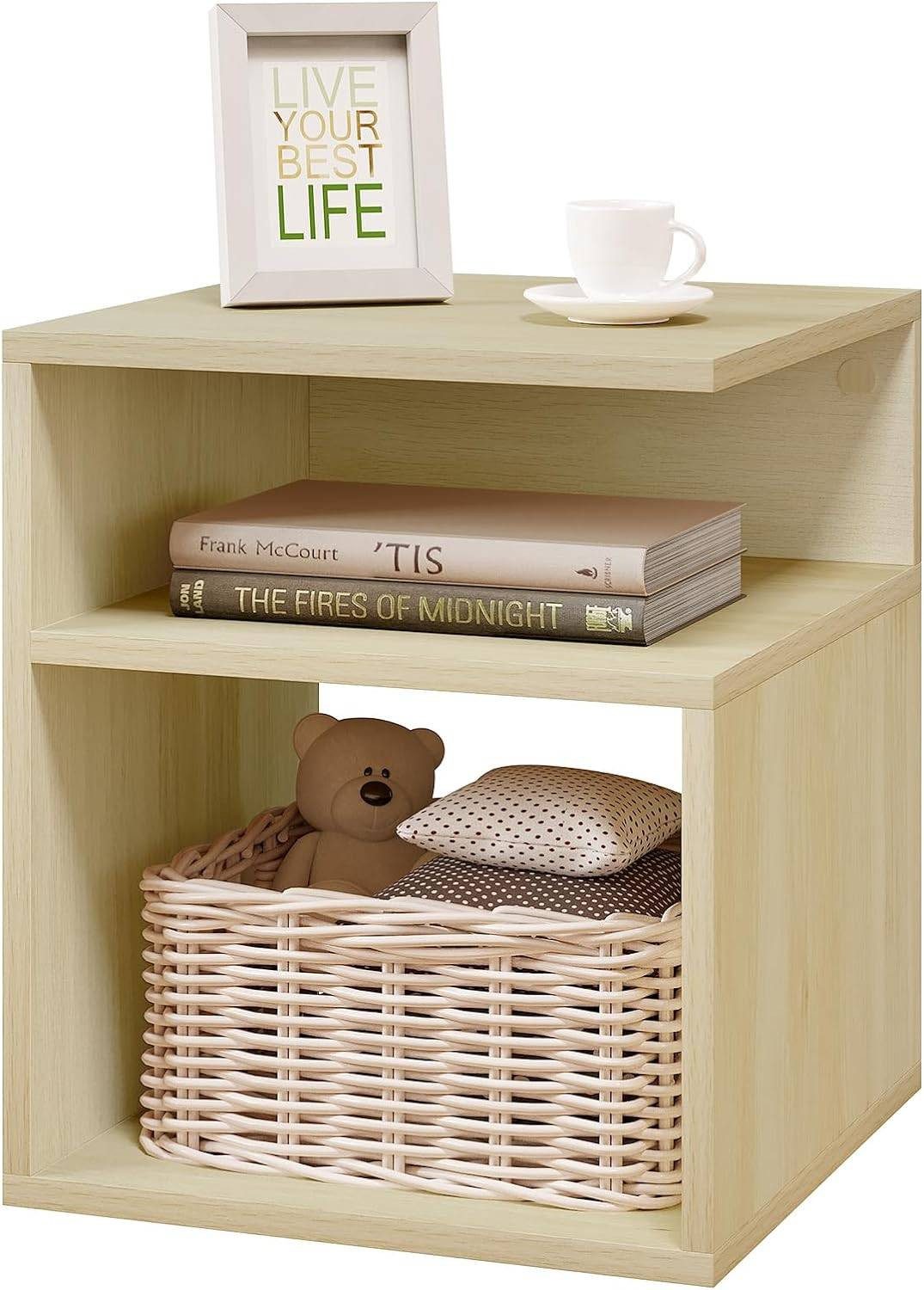 EUGAD Nachttisch (1-St), Beistelltisch mit 2 offene Fächer günstig online kaufen