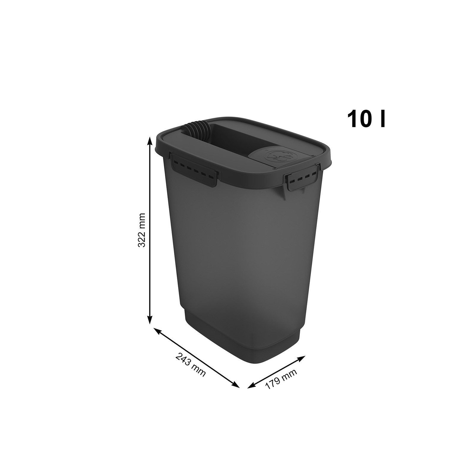 ROTHO Futterbehälter Cody Tierfutterbox 10l mit Deckel und Klappe für praktisches Dosieren