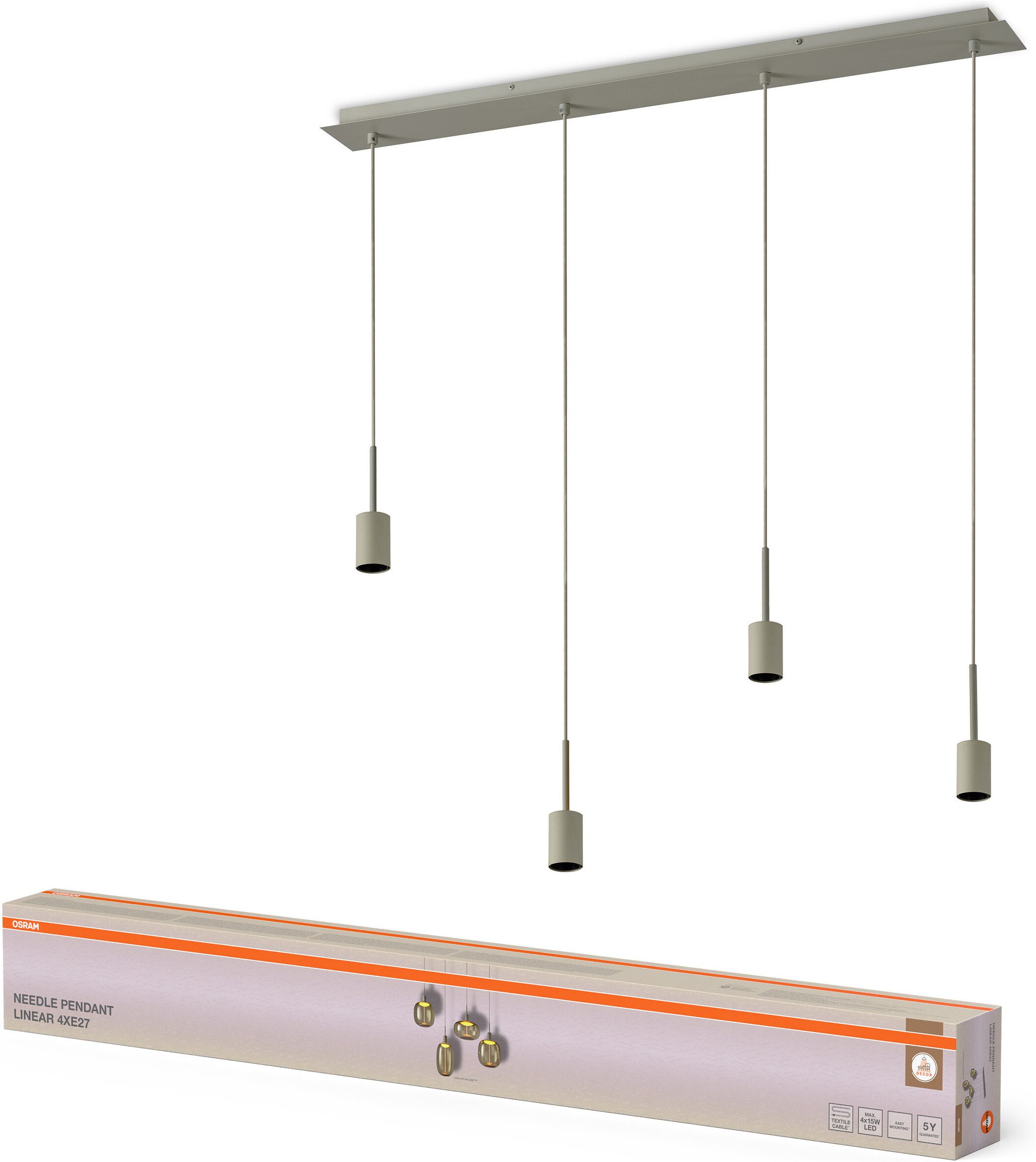 Osram Pendelleuchte Decor Needle Pendant, ohne Leuchtmittel, Fassung E27, Stahl