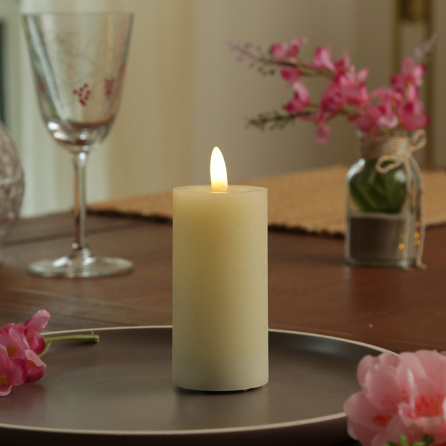 MARELIDA LED-Kerze LINA Rustik Optik Echtwachskerze günstig online kaufen