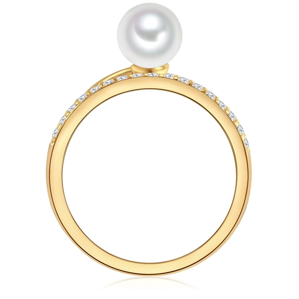 aus Valero Fingerring Sterling Silber Pearls gelbgold,