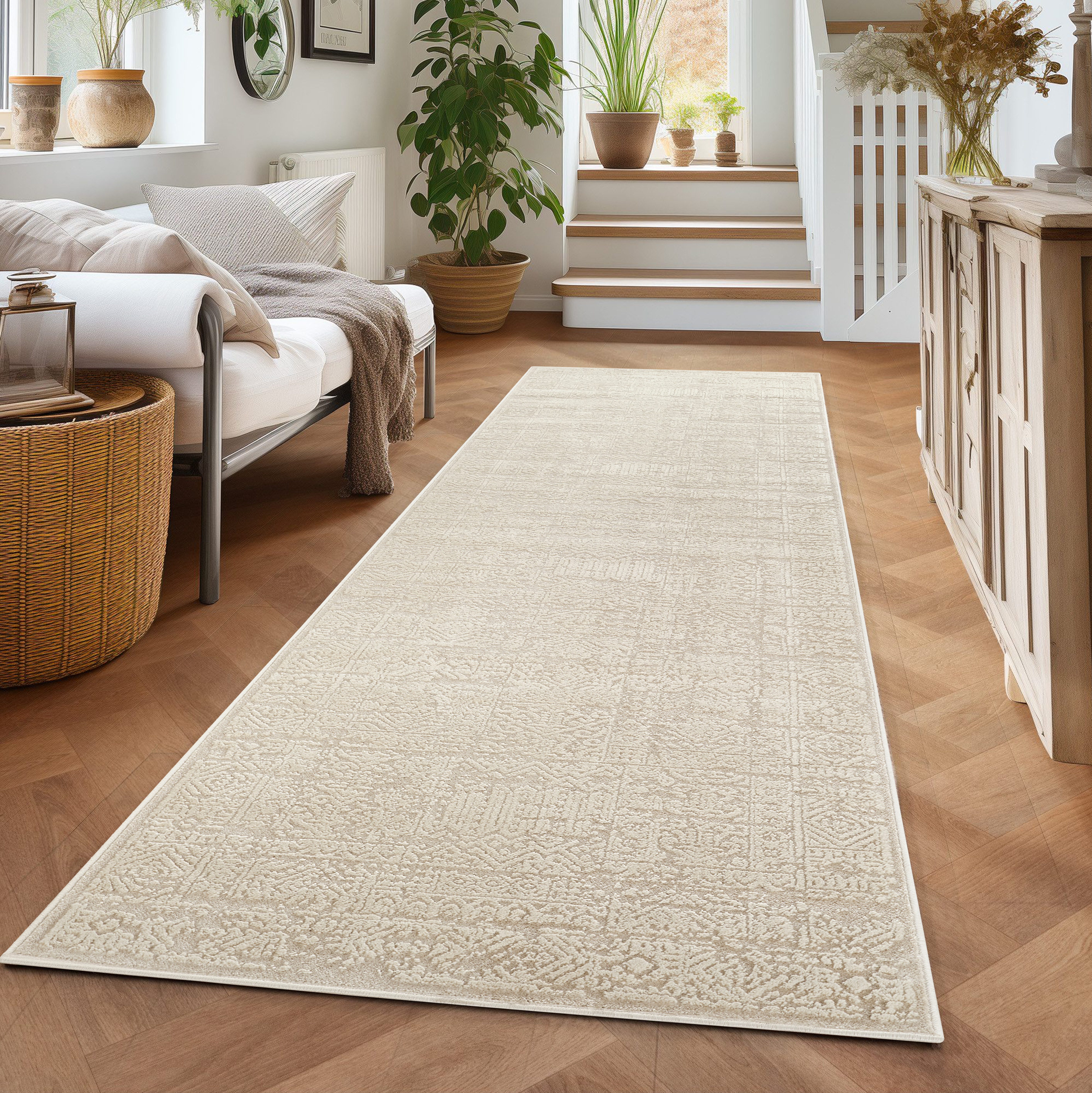 OTTO home Teppich Selin, rechteckig, Höhe: 9 mm, dezenter Glanz, Schrumpf-Garn-Effekt, im Vintage-Look, dichte Qualität