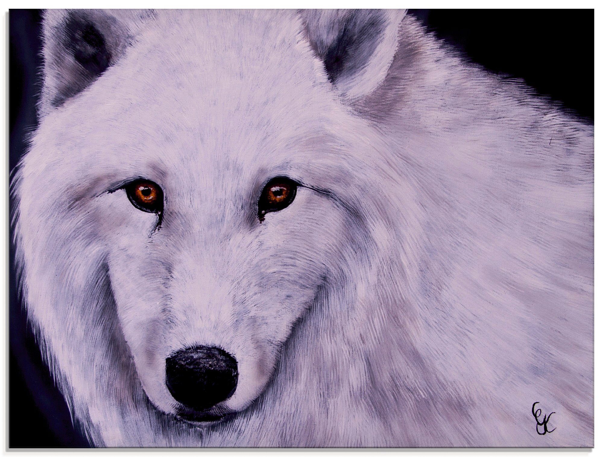 Artland Glasbild Weißer Wolf, Wildtiere (1 St), in verschiedenen Größen