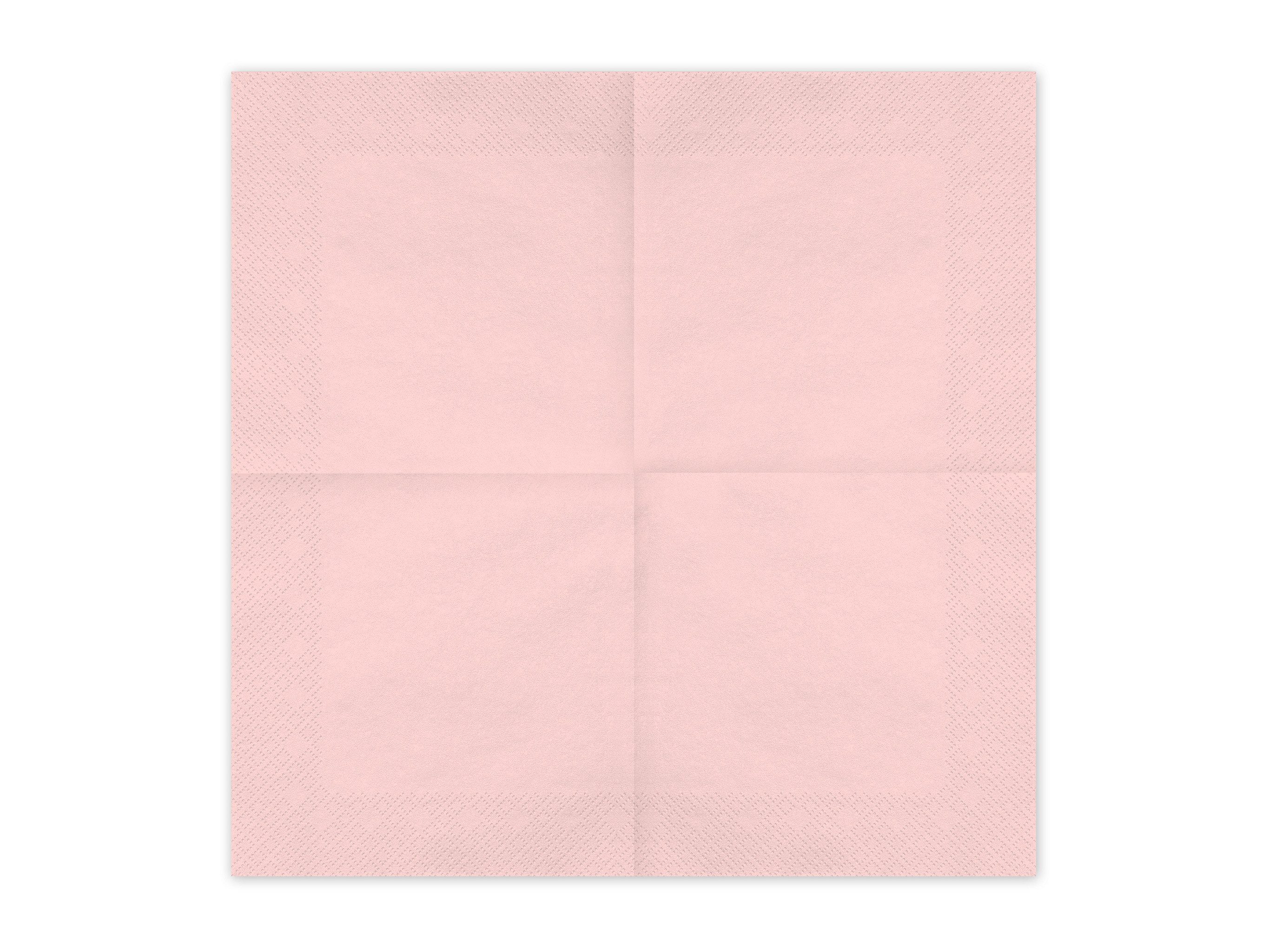 partydeco Papierserviette, Servietten Papier 33x33cm 2-lagig 20 Stück Hellrosa