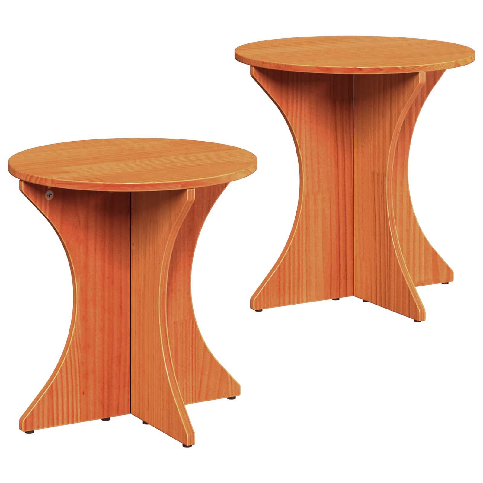 Couchtisch Couchtisch 2 pcs Wachsbraun Massivholz Kiefer