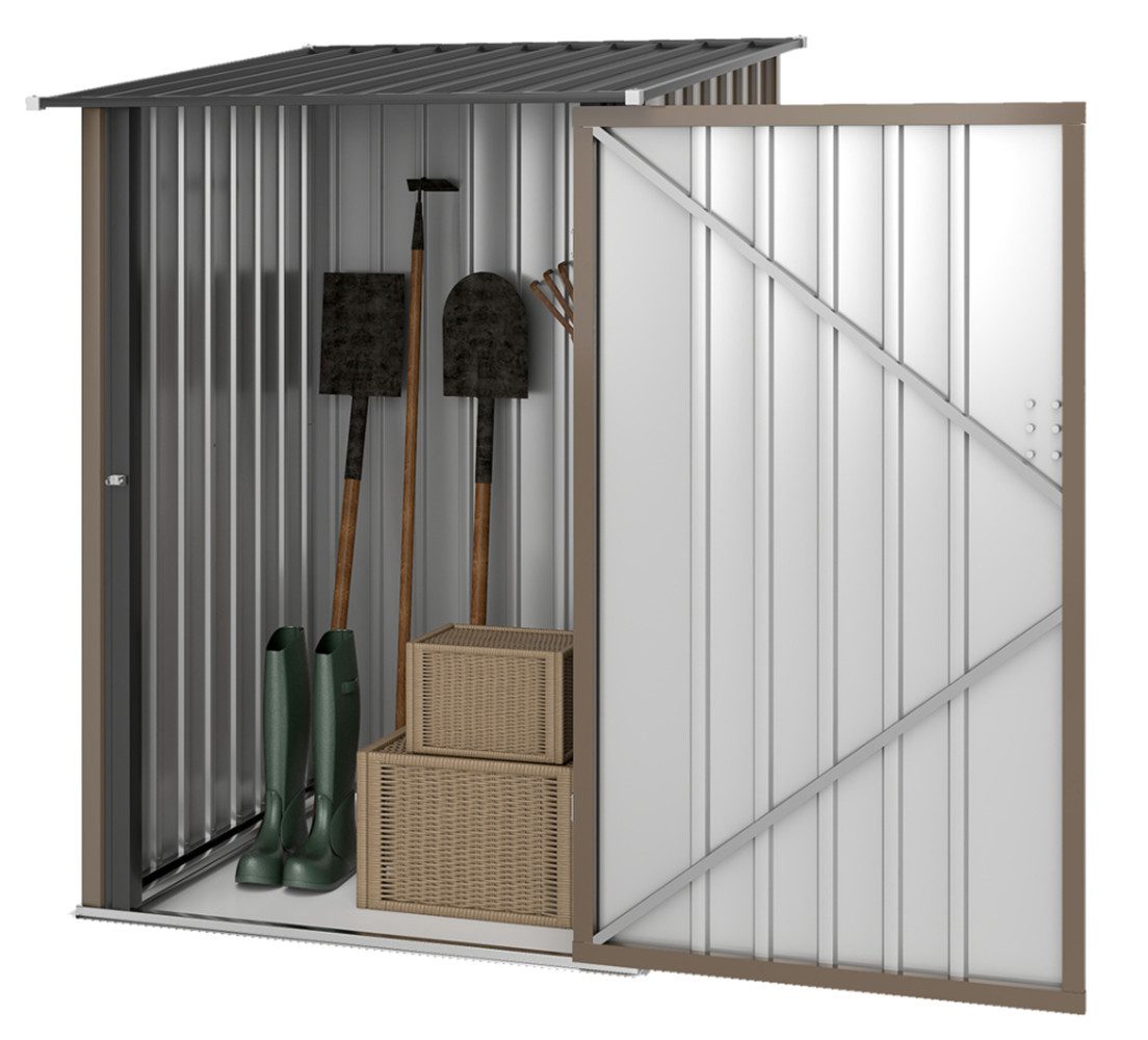 XDeer Gartenhaus Gartenhaus, Geräteschuppen aus Stahl, 100 x 103 x 160cm Braun