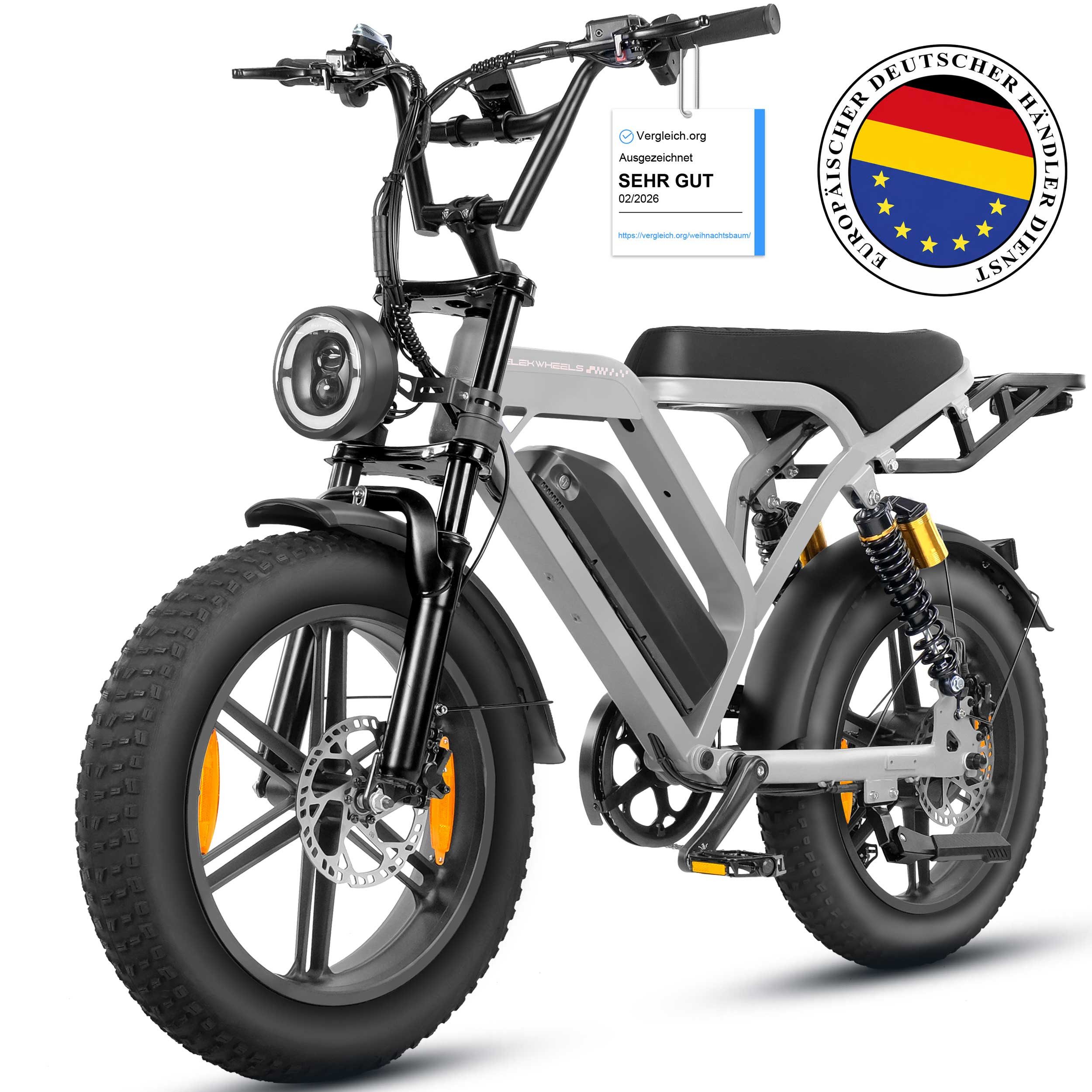 E-Bike Mountainbike Cityrad E-Fahrrad 20” x 4.0” Damen u. Herren Pedelec 720Wh Max.108KM