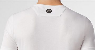PHILIPP PLEIN T-Shirt Philipp Plein Platinium Cut CALL HUSTLER Logo Shirt Round Neck T-Shirt