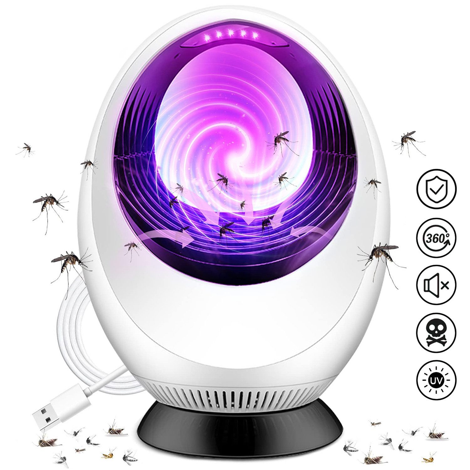 Insektenvernichter Repellent Moskito-Falle 360°UV Mückenlampe Elektrische Repellent-Lampe