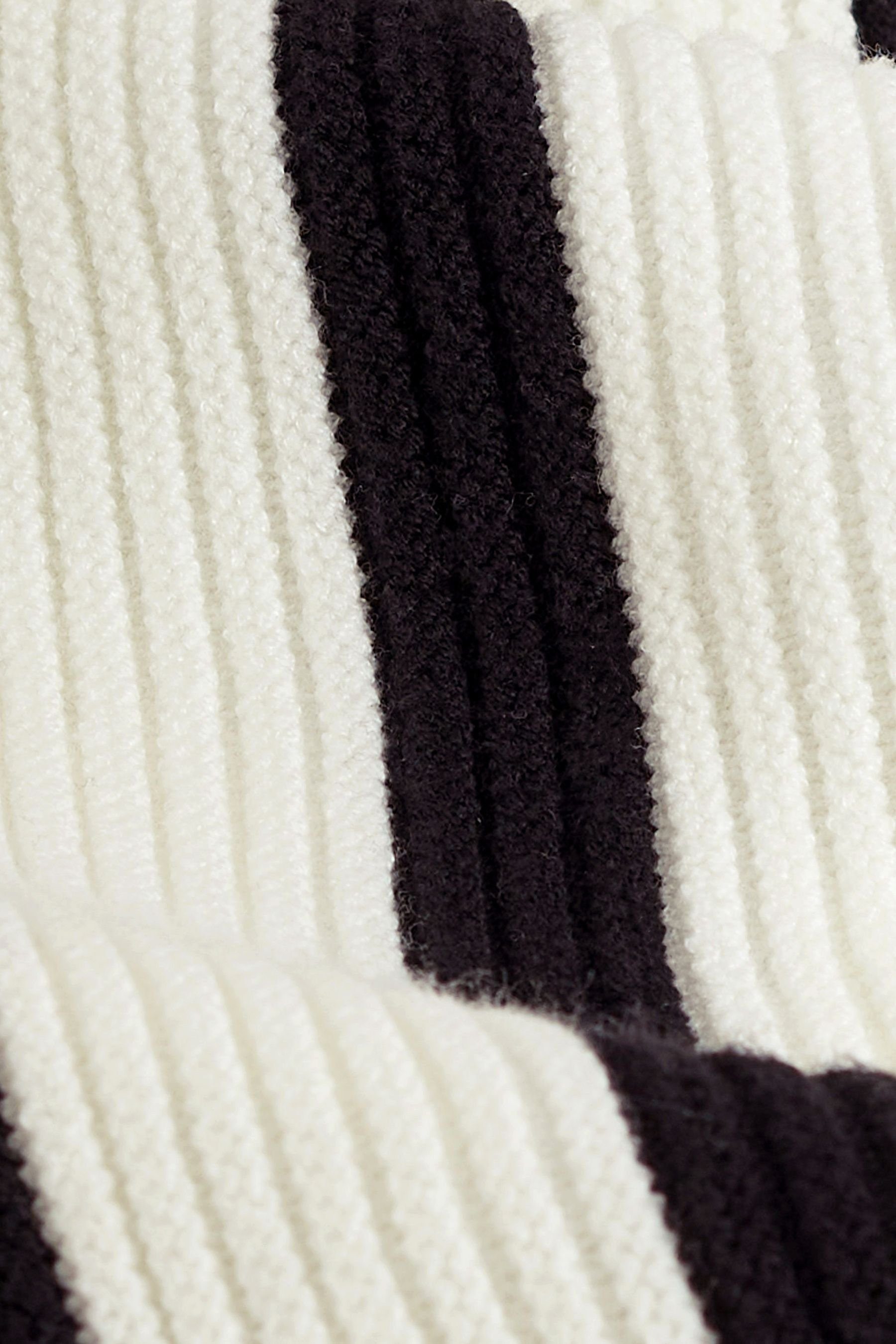 Lagenoptik Kräuselkragen Ecru mit Gerippter Next Pullover White (1-tlg) 2-in-1-Pullover in