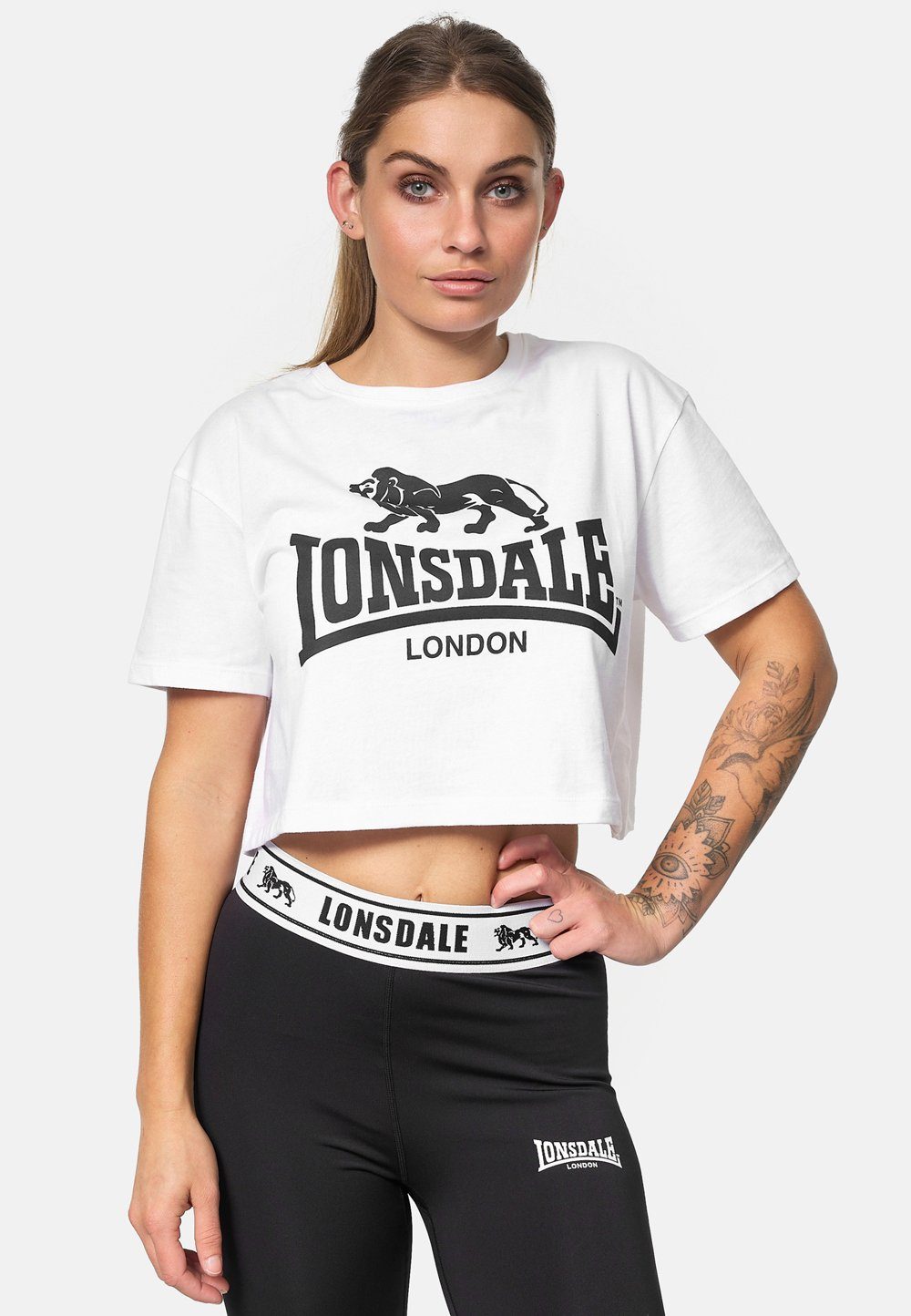 Lonsdale T-Shirt GUTCH COMMON White/Black | T-Shirts