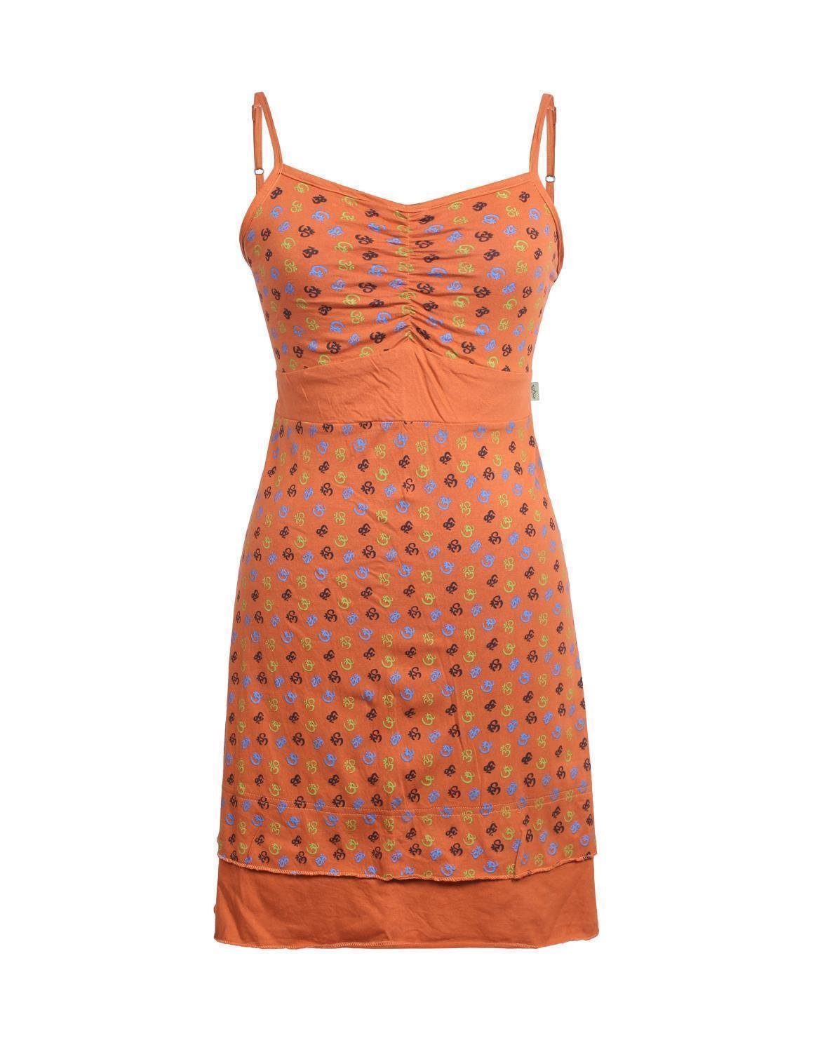 Vishes Minikleid Schulterfreies Kleid Bustier mit Spagettiträgern Hippie, Goa, Buho Style orange | Sommerkleider