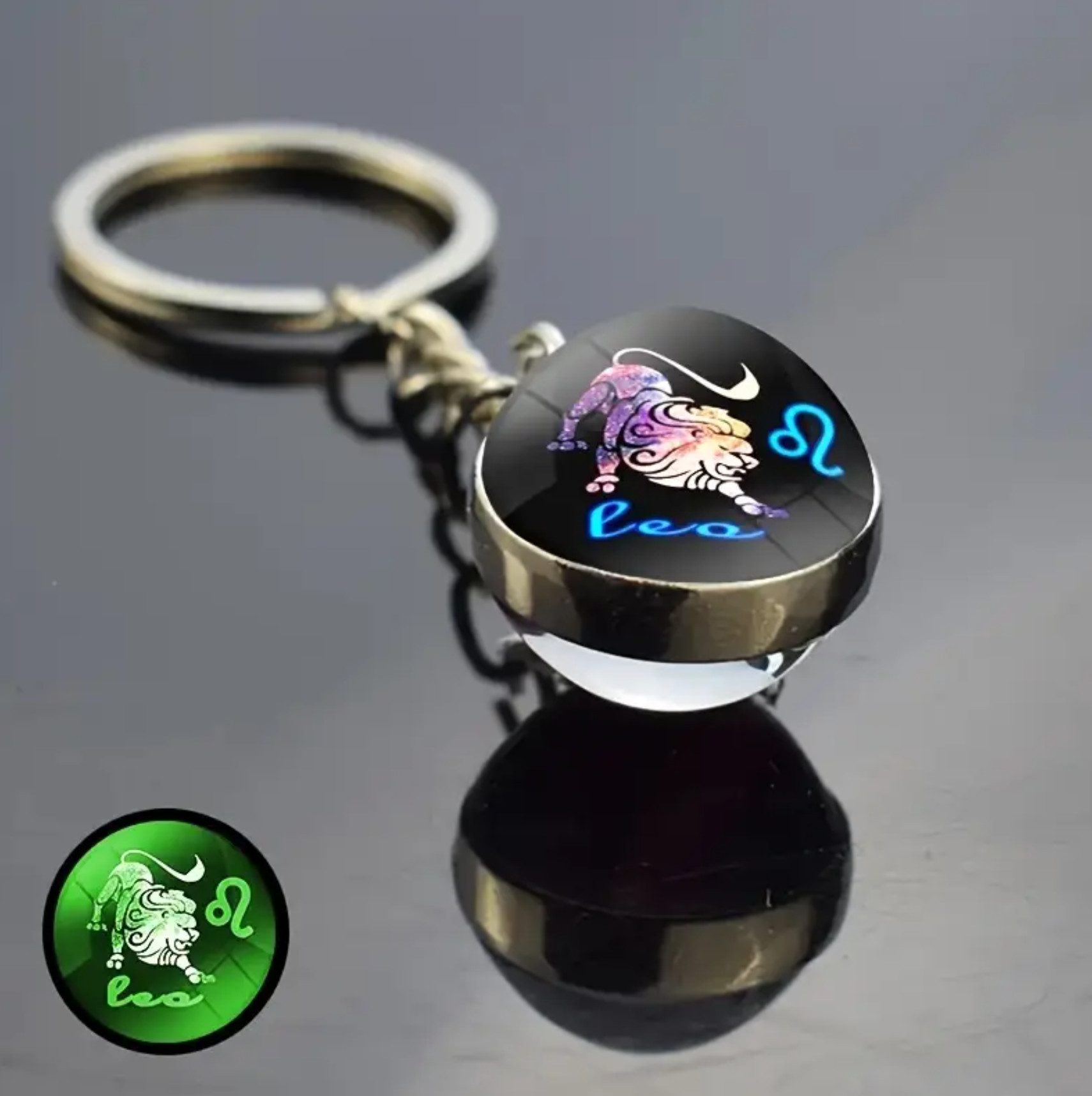 Stelby Schlüsselanhänger mit Gravur Löwe Sternzeichen Schlüsselanhänger 3D mit Geschenkbox, Weihnachtsgeschenk, Geburtstagsgeschenk, Valentinstaggeschenk