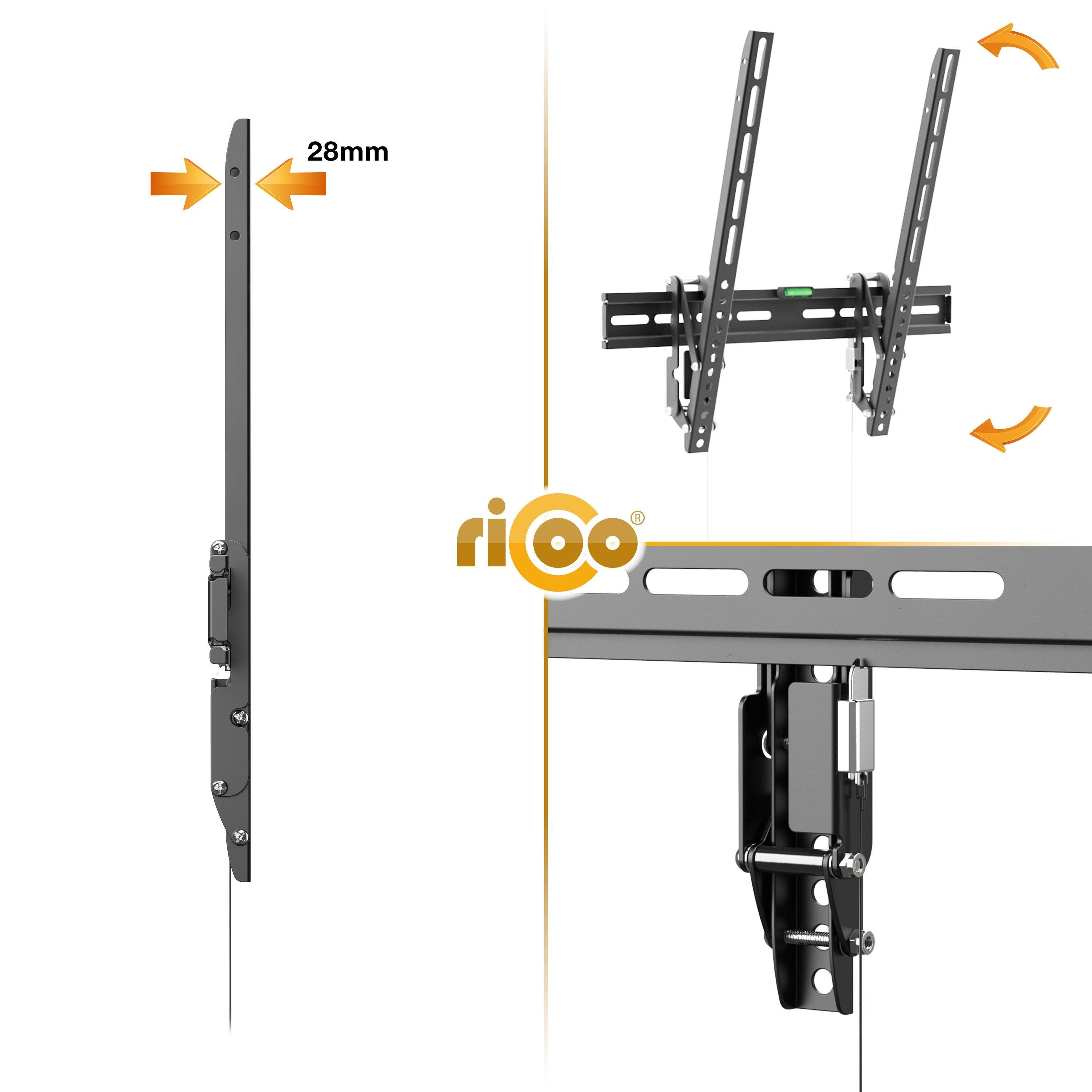 RICOO R01-11 TV-Wandhalterung, (bis 65 Halterung Zoll, universal 400) Fernseher Wand curved 400 VESA flach neigbar x