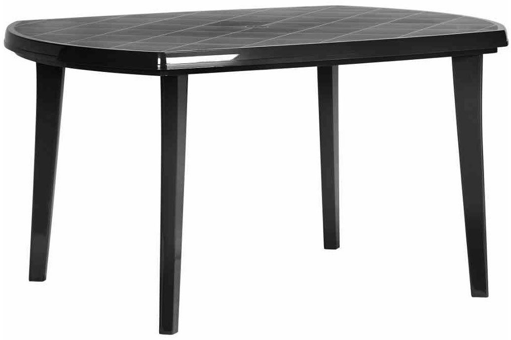 Jardin Garten-Essgruppe Aruba + Elise, (Set, 9-tlg), 4 x Klappsessel graphit, 1 x Tisch graphit, 4 x Auflage terra