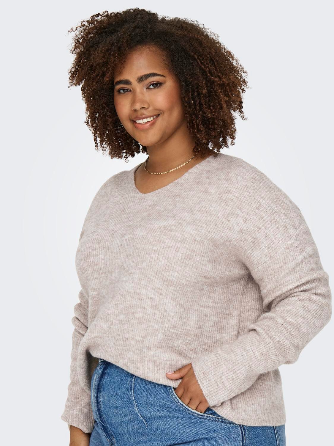 ONLY CARMAKOMA Strickpullover CARCAMILLA V-NECK L/S günstig online kaufen