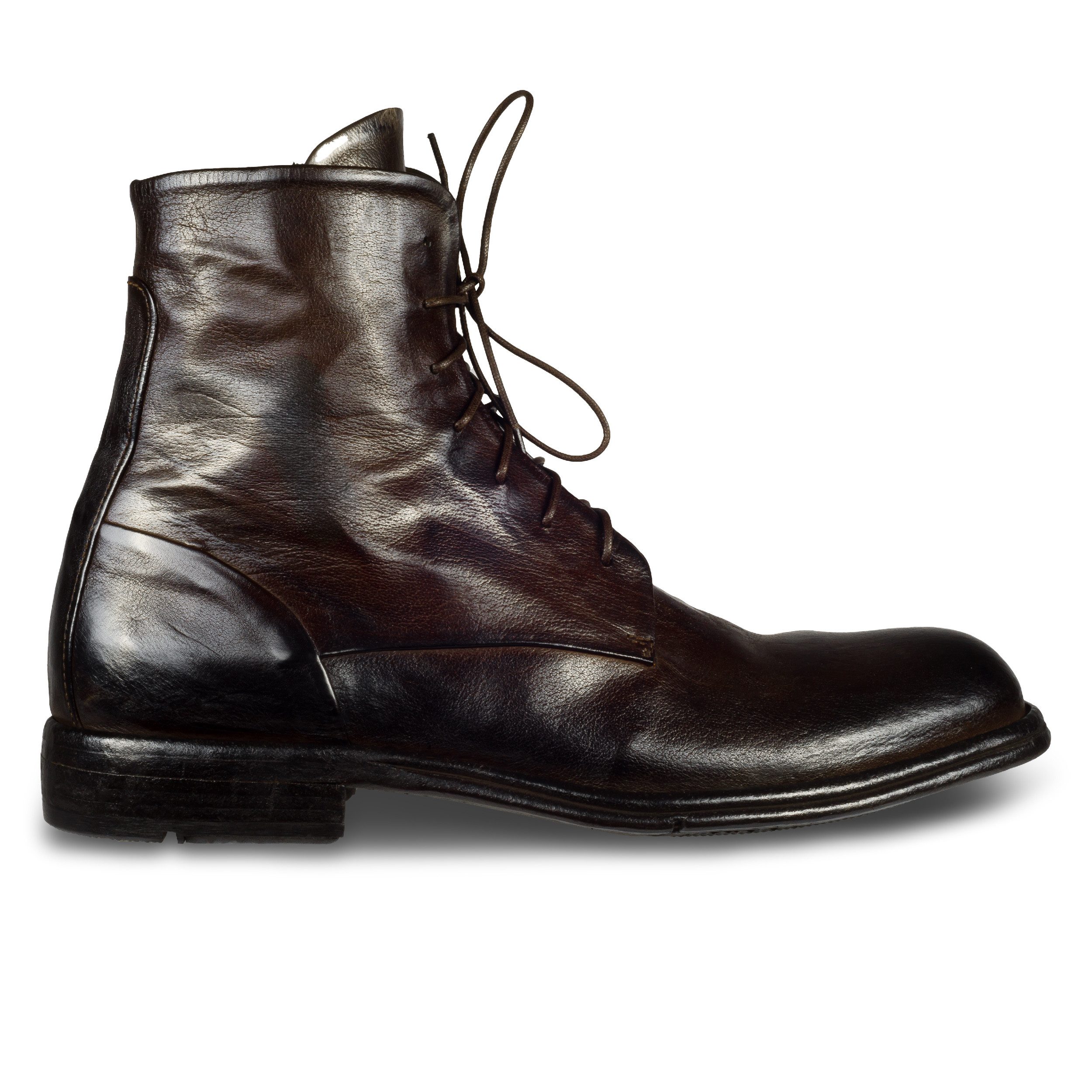 LEMARGO Leder Schnür-Boots dunkelbraun (ebano) stone-washed, günstig online kaufen