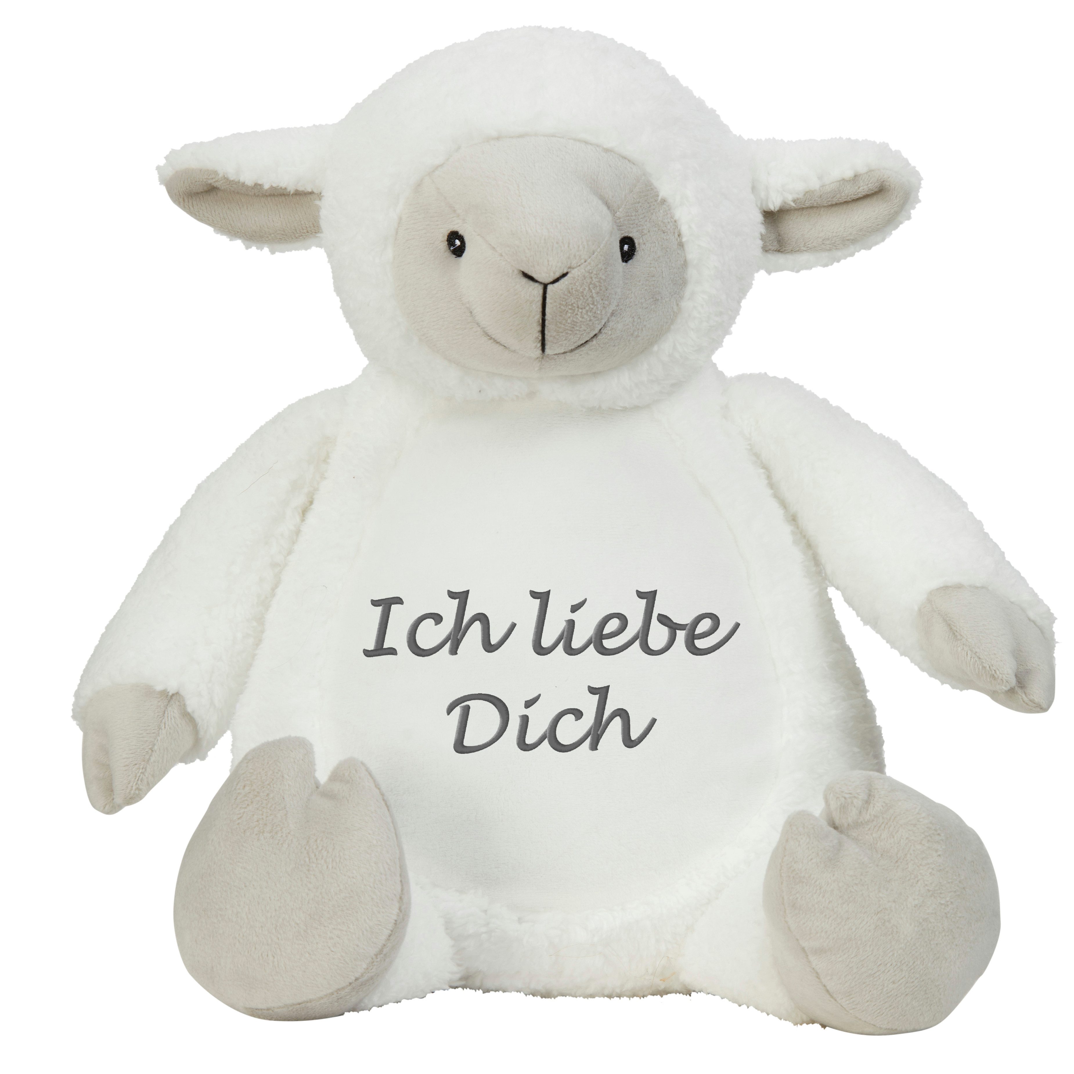Schnoschi Kuscheltier Plüschtier hochwertig mit "Ich liebe Dich" bestickt, Stickerei mit Ich liebe Dich