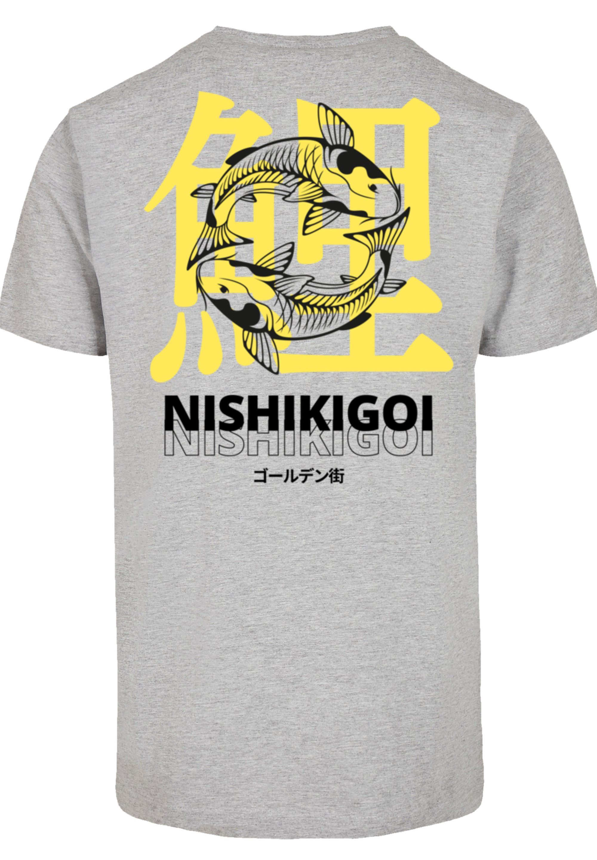 F4NT4STIC T-Shirt Koi Golden grey Gai Print heather