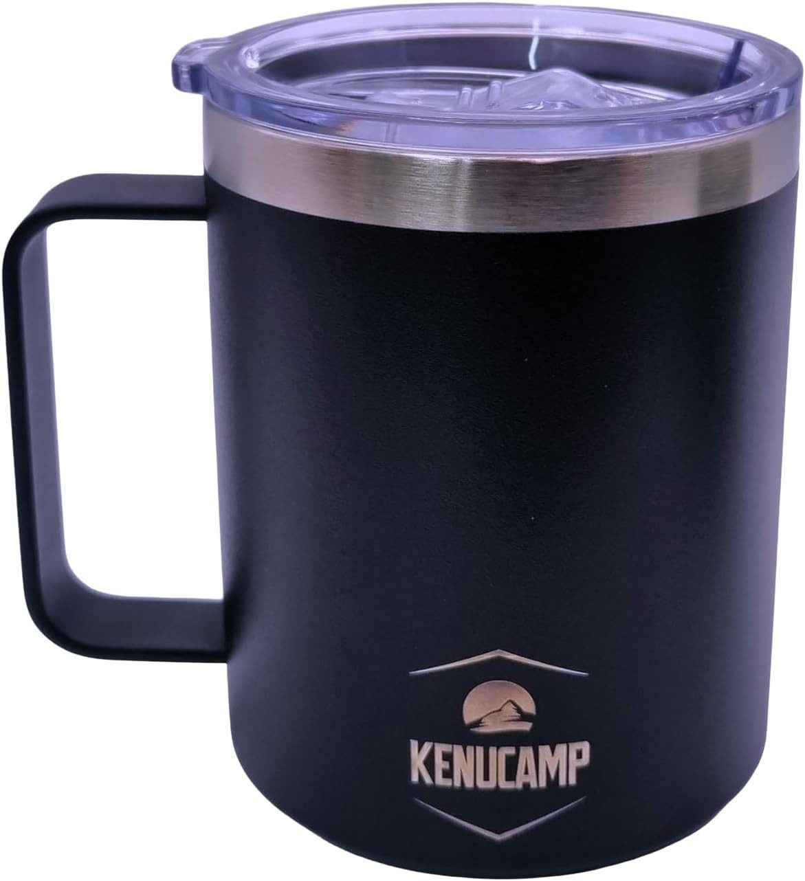 Kenucamp Thermotasse Kenucamp® Thermobecher 350 ml Edelstahl, Doppelwandige Thermotasse mit Deckel, bruchsicher