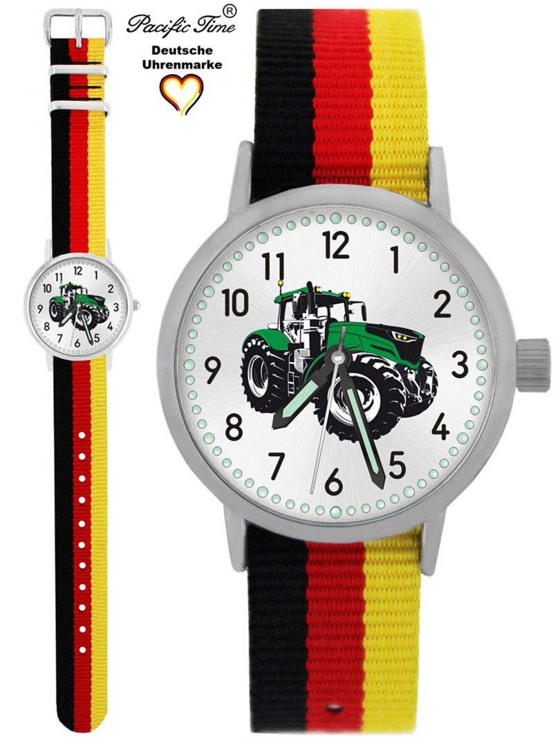 Pacific Time Quarzuhr Kinder Armbanduhr Traktor grün Wechselarmband, Mix und Match Design - Gratis Versand schwarz rot gelb