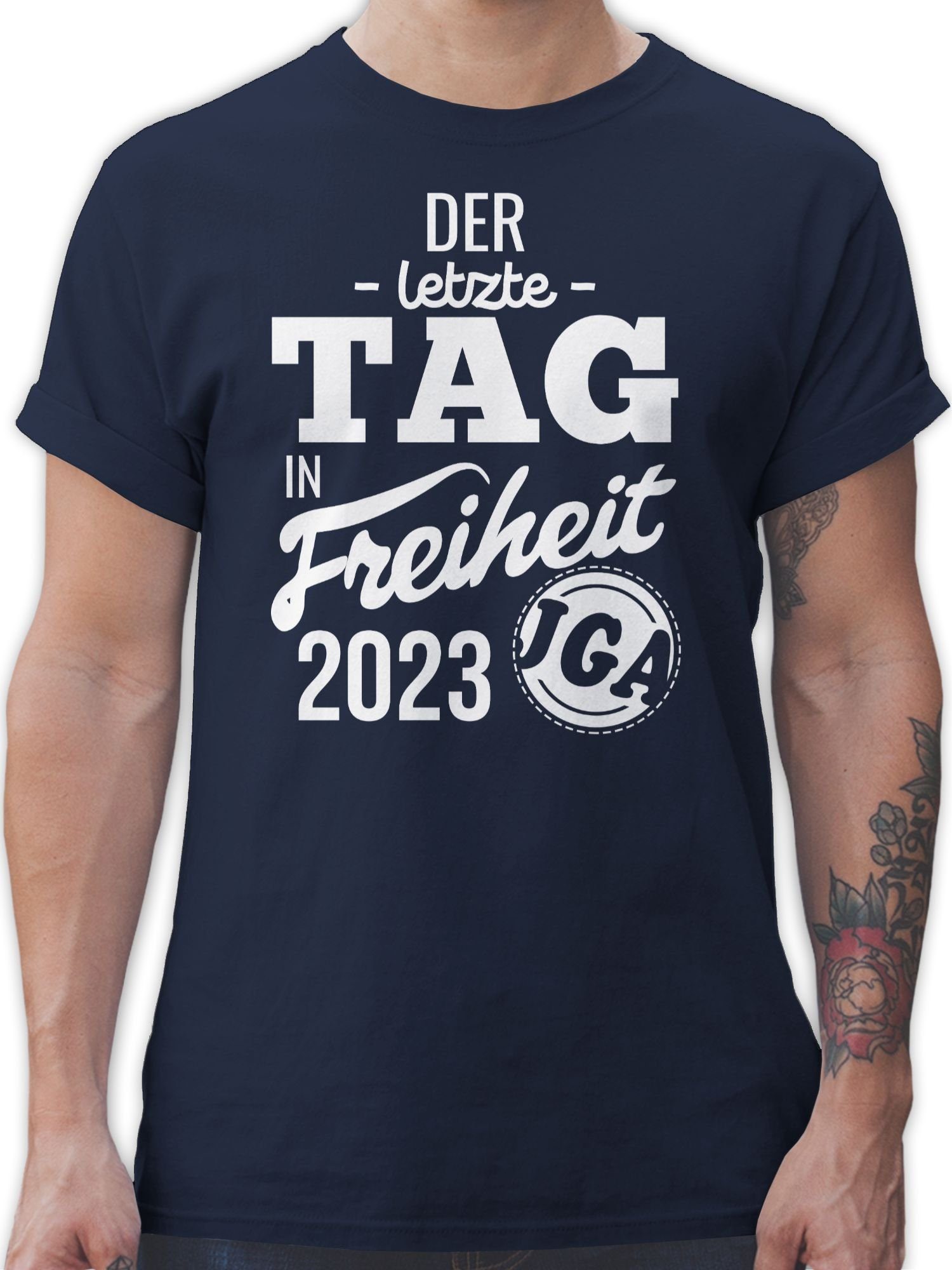 Shirtracer T-Shirt Der letzte Tag in Freiheit 2023 JGA Männer 2 Navy Blau