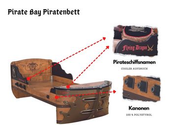 Cilek Piratenbett Pirate Bay, mit Aufdruck, Breite 105 cm, 90x190cm, mit Segel und Flagge, 8 Kanonen
