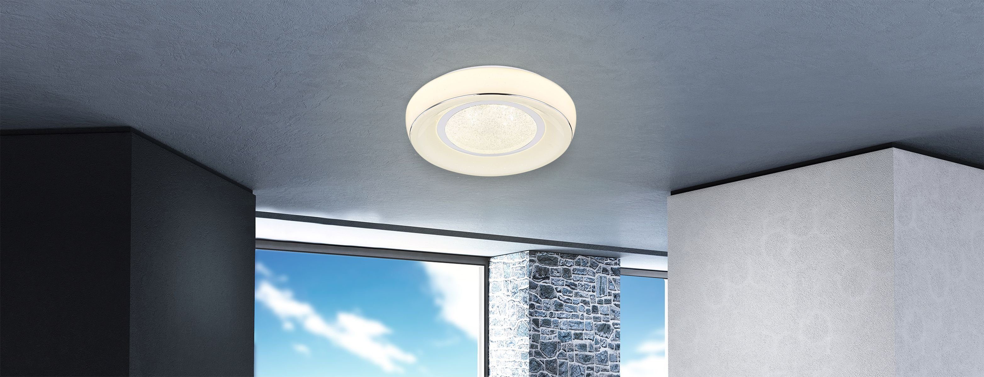 GLOBO Deckenleuchte Deckenlampe LED dimmbar Deckenleuchte Globo Fernbedienung Wohnzimmer