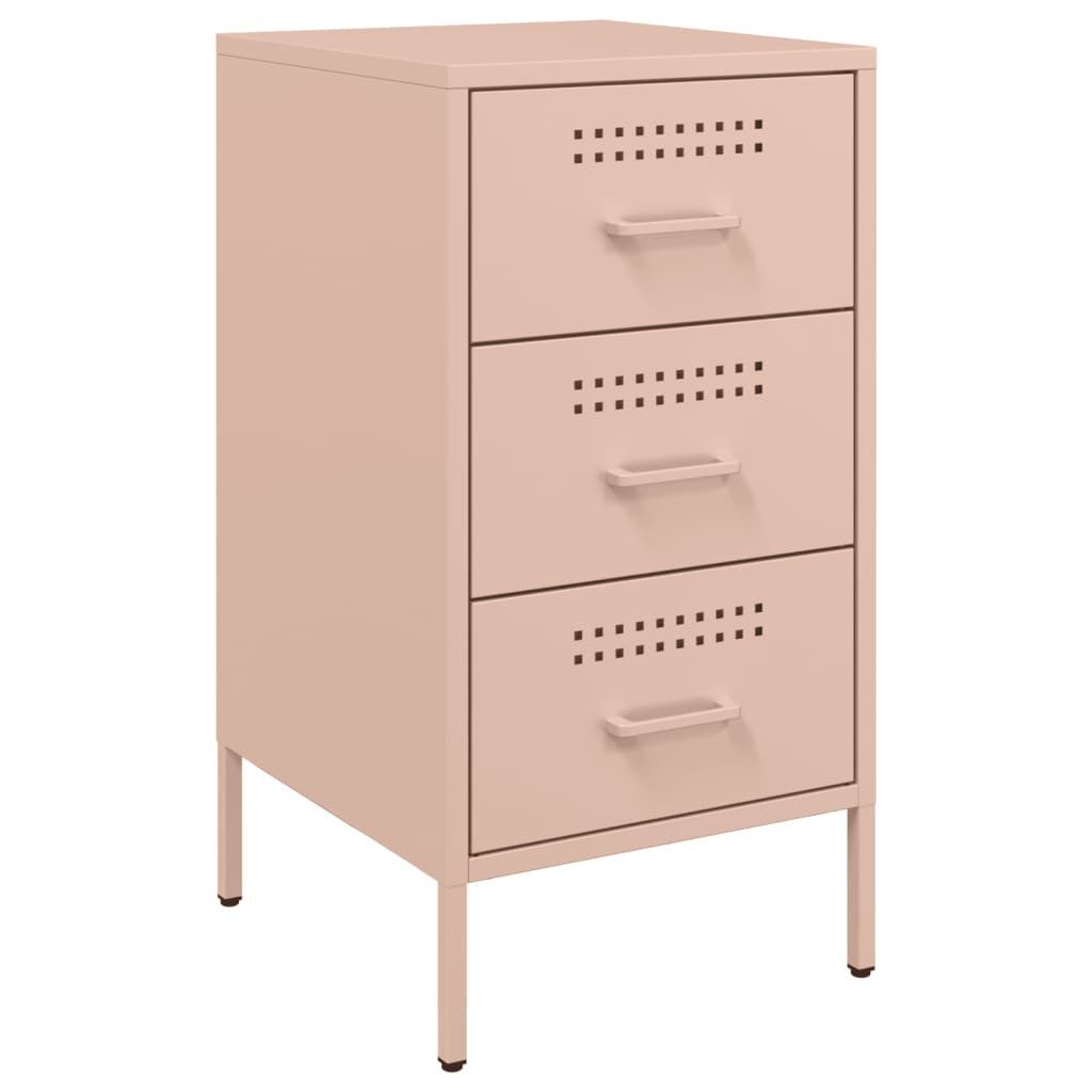 vidaXL Nachttisch Nachttisch Rosa 36x39x68 cm Stahl (1-St)