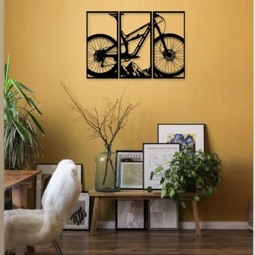 WoodFriends Wandbild aus Holz Mountainbike Fahrrad Holzschild zum Aufkleben Fahrradliebe, Deko Wandkunst Geburtstagsgeschenk Radler Fahrradsport