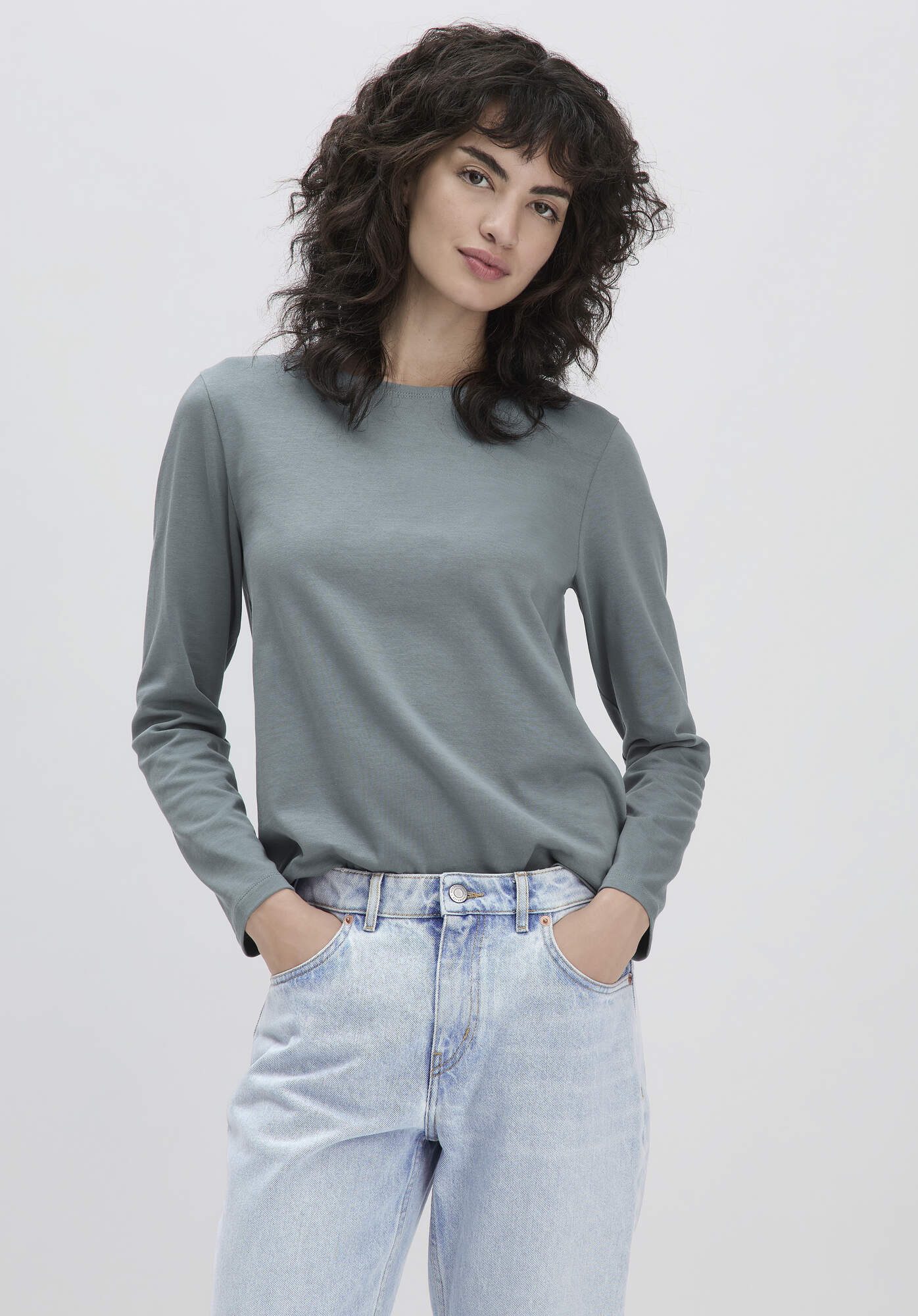 Hessnatur T-Shirt Langarm Regular aus reiner günstig online kaufen