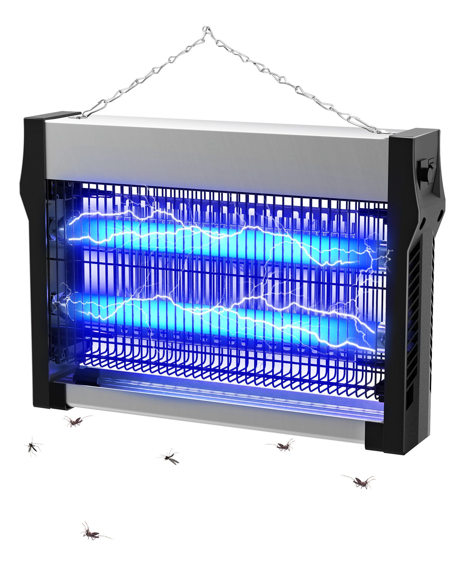 Fofile Insektenvernichter Mückenlampe Elektrisch 2500V mit 360° Mückenschutz Mückenfalle, 365nm UV Licht, 100 m² Reichweite, Chemiefrei Schutz