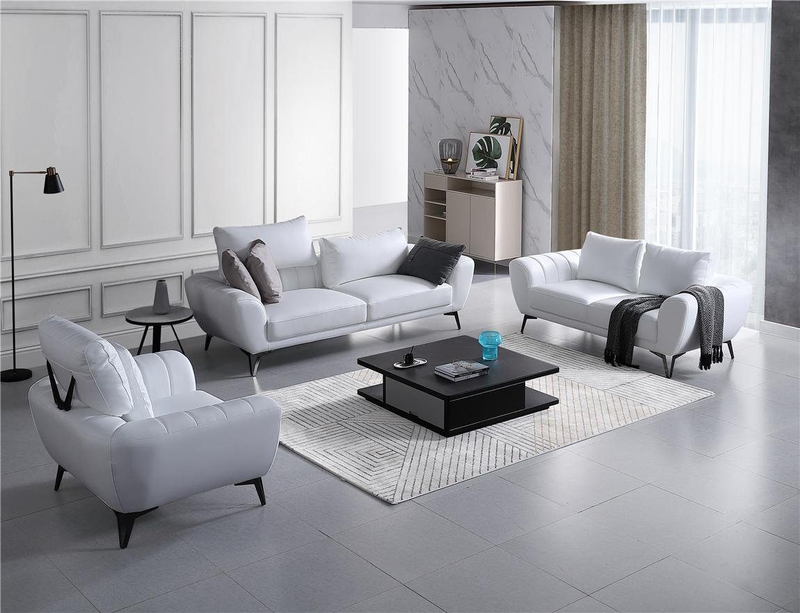 JVmoebel Sofa Ledersofa Couch Wohnlandschaft 3+2+1 Sitzer Sofa Design Neu, Made in Europe