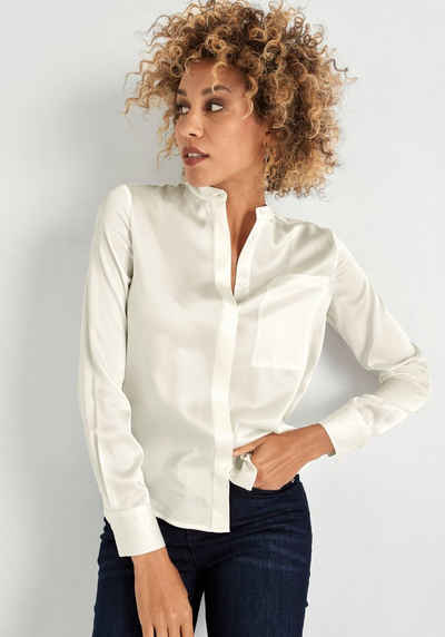 HECHTER PARIS Seidenbluse mit Fronttasche