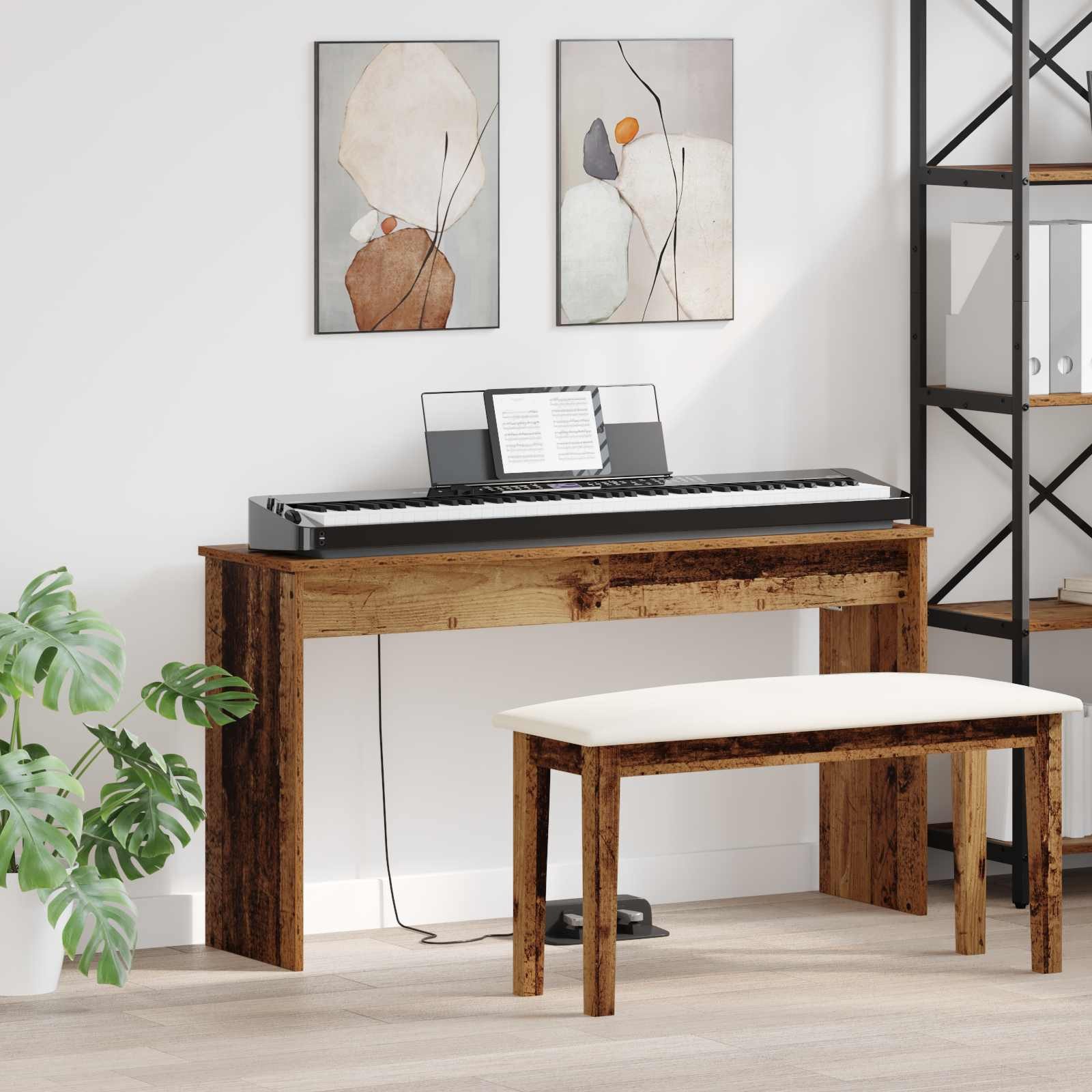 furnicato Schreibtisch Klavierständer Altholz 120 x 32 x 64 cm Holzwerkstoff