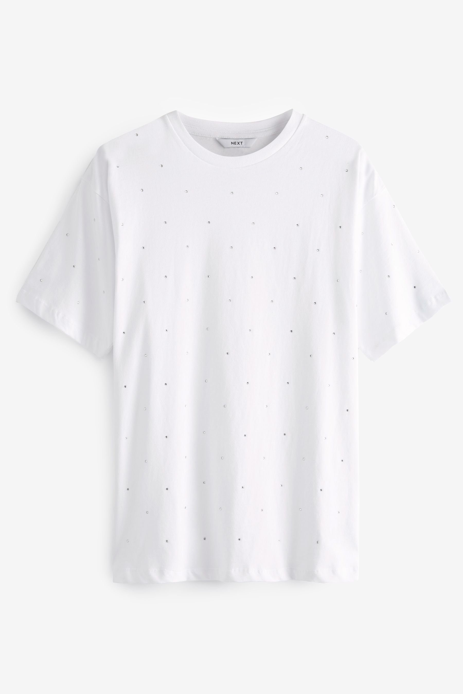 Next T-Shirt T-Shirt mit Glitzermotiv (1-tlg) White