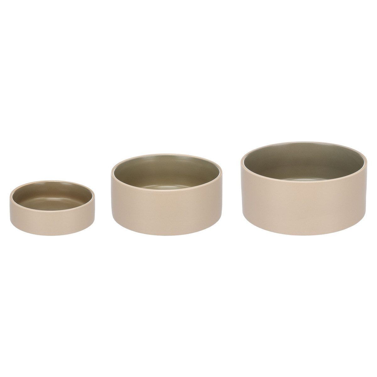Flamingo Futternapf Futter- und Trinknapf Anca rund beige/grün